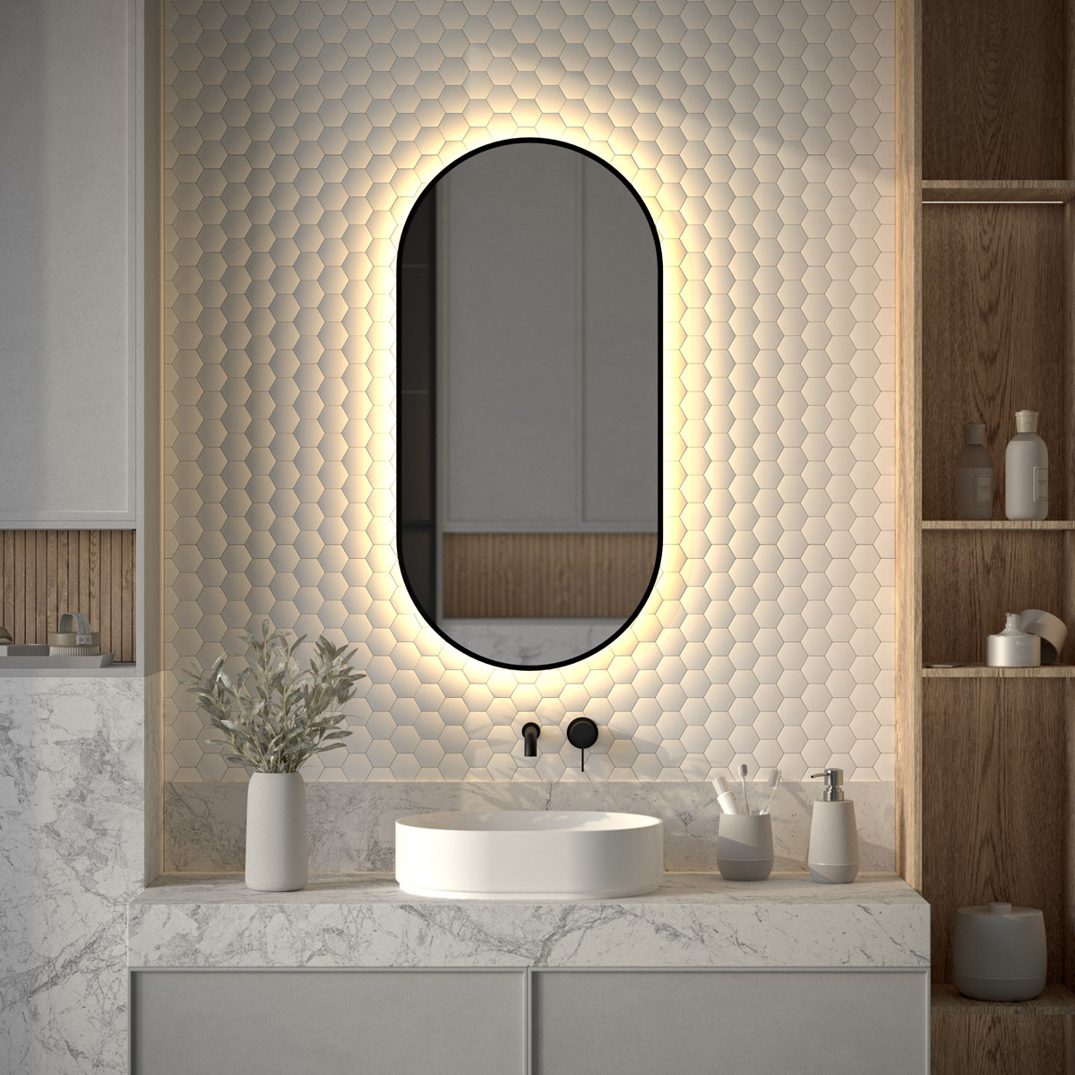 Изображение товара Зеркало для ванной Defesto Aura DF 2934 с подсветкой 50x100см