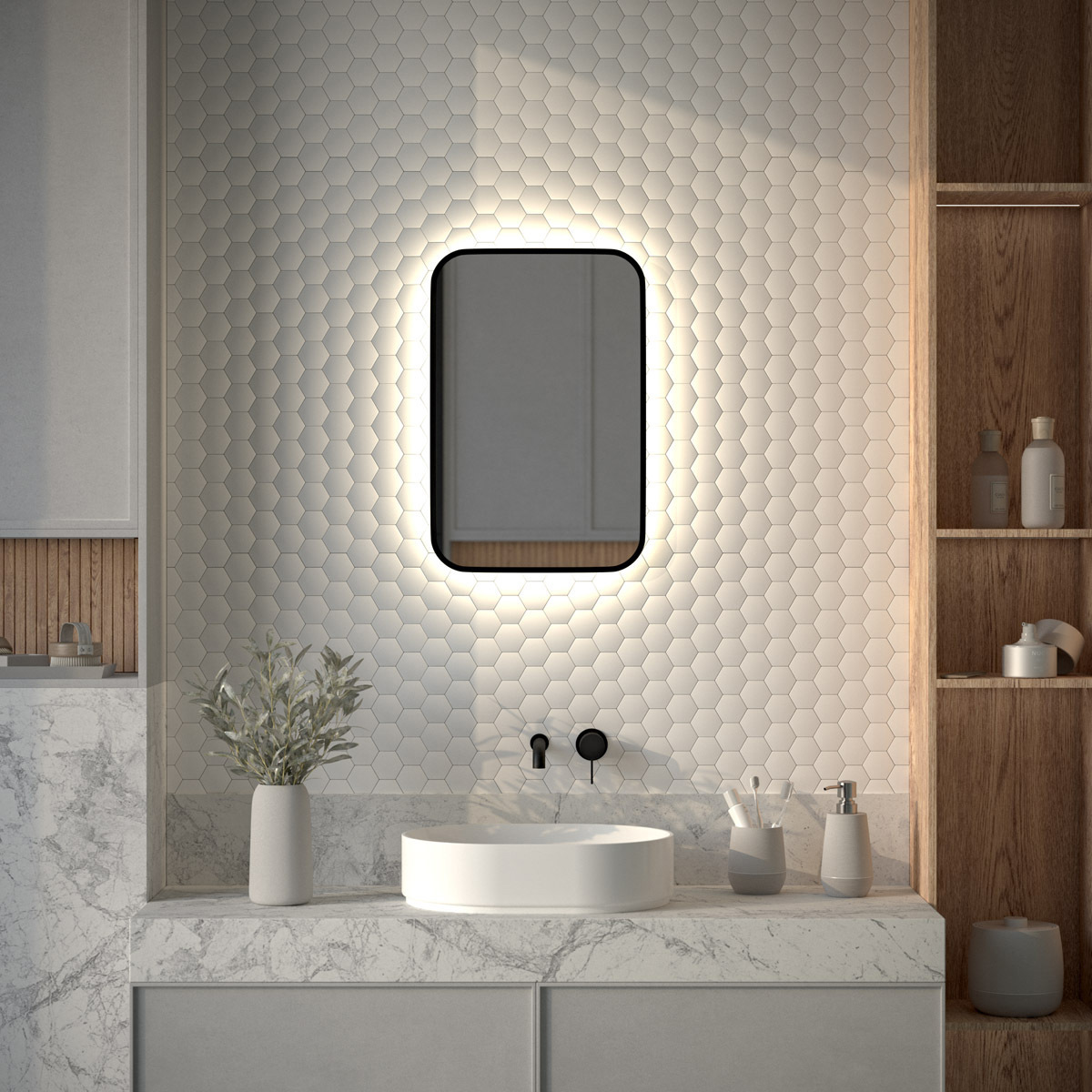 Изображение товара Зеркало DEFESTO AURA DF 2962 с подсветкой 40x60 см