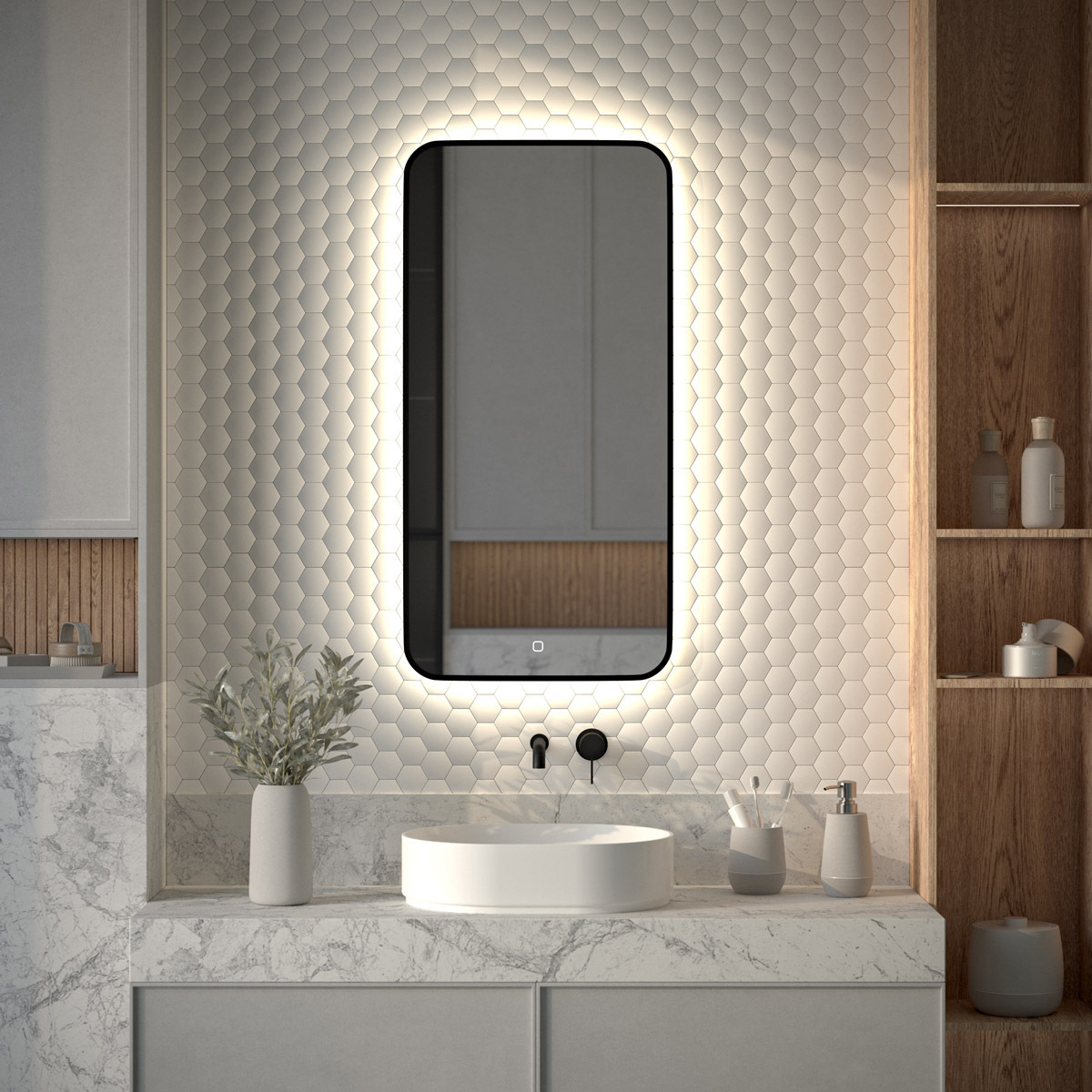 Изображение товара Зеркало для ванной Defesto Aura DF 2965S с подсветкой 50x100см