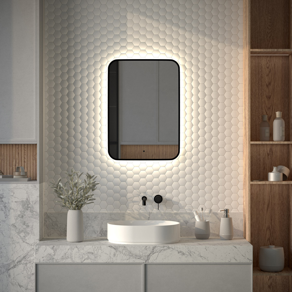 Изображение товара Зеркало для ванной Defesto Aura DF 2964R с подсветкой 50x70см