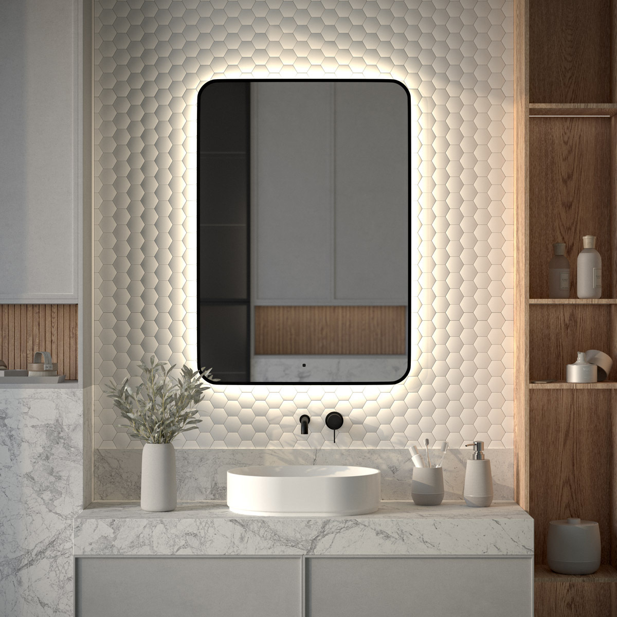 Изображение товара Зеркало для ванной Defesto Aura DF 2969R с подсветкой 70x100см