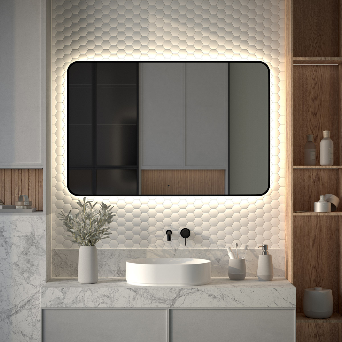 Изображение товара Зеркало DEFESTO Aura DF 2970RH с подсветкой 120x80 см