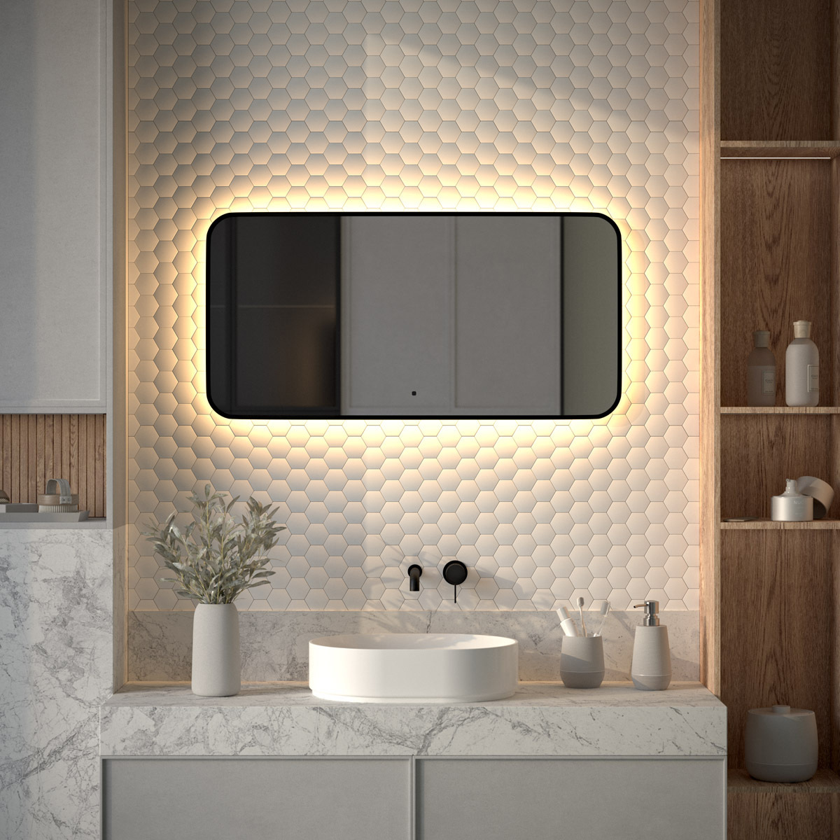 Изображение товара Зеркало для ванной Defesto Aura DF 2975RH с подсветкой 100x50см