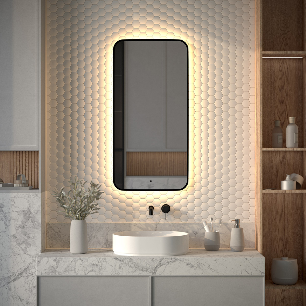 Изображение товара Зеркало для ванной Defesto Aura DF 2975R с подсветкой 50x100см