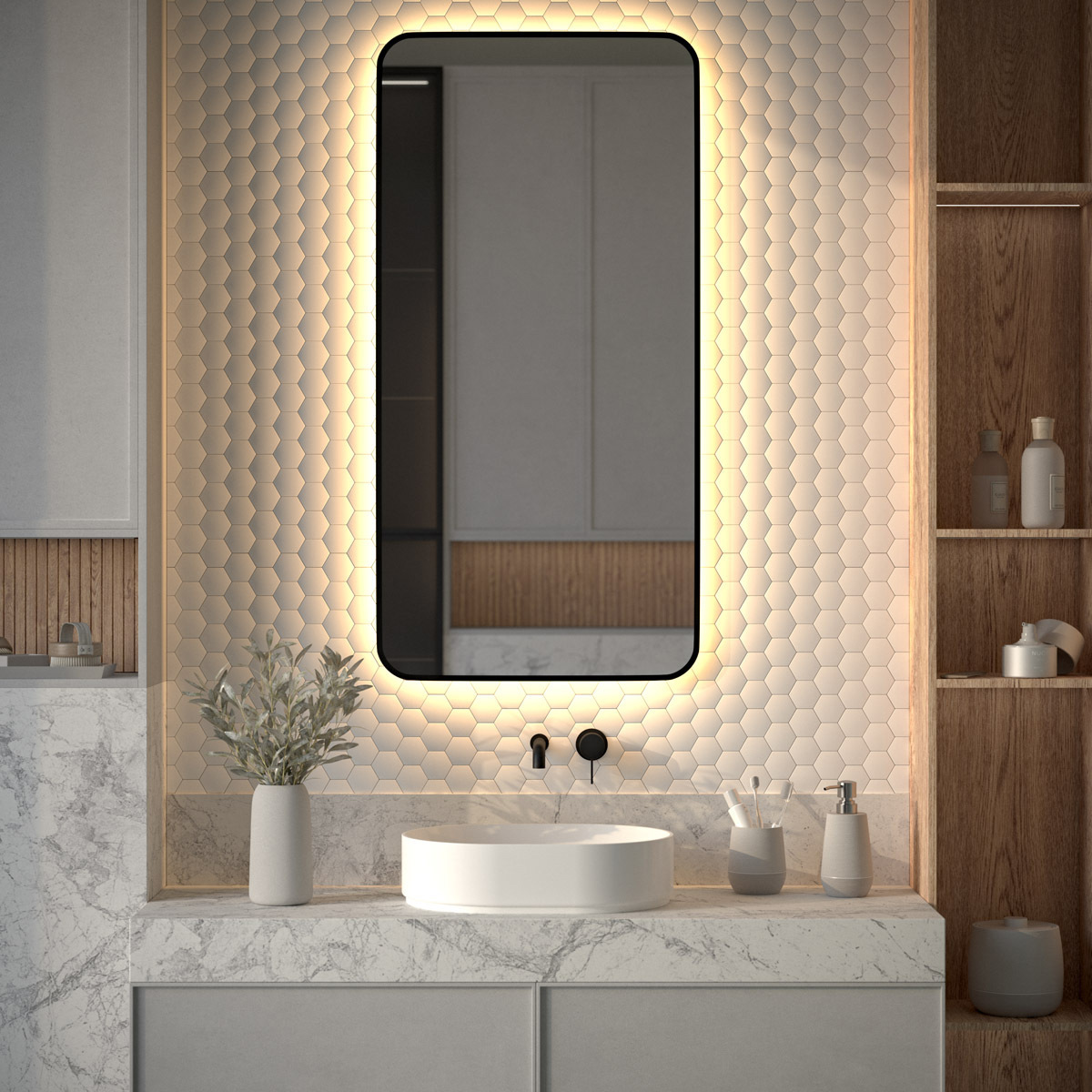 Изображение товара Зеркало для ванной Defesto Aura DF 2978 с подсветкой 60x120см Изображение товара Зеркало для ванной Defesto Aura DF 2978 с подсветкой 60x120см
