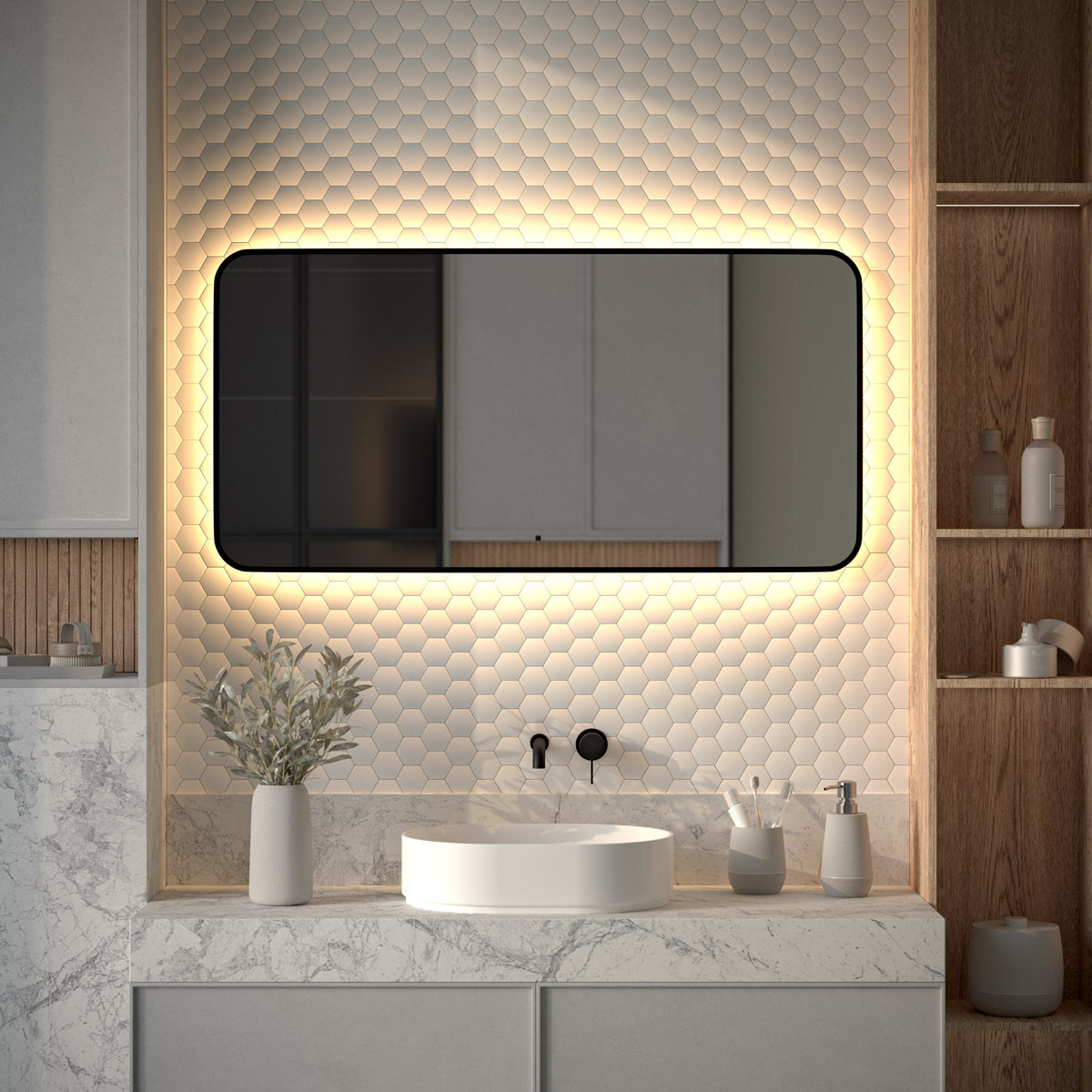 Изображение товара Зеркало для ванной Defesto Aura DF 2978RH с подсветкой 120x60см
