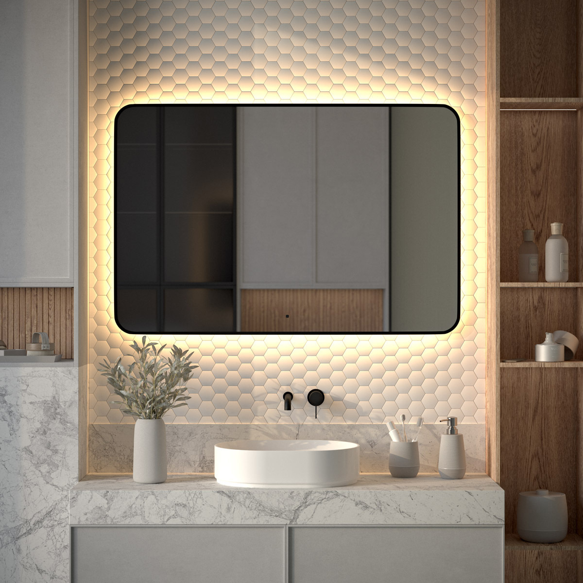 Изображение товара Зеркало для ванной Defesto Aura DF 2980RH с подсветкой 120x80см