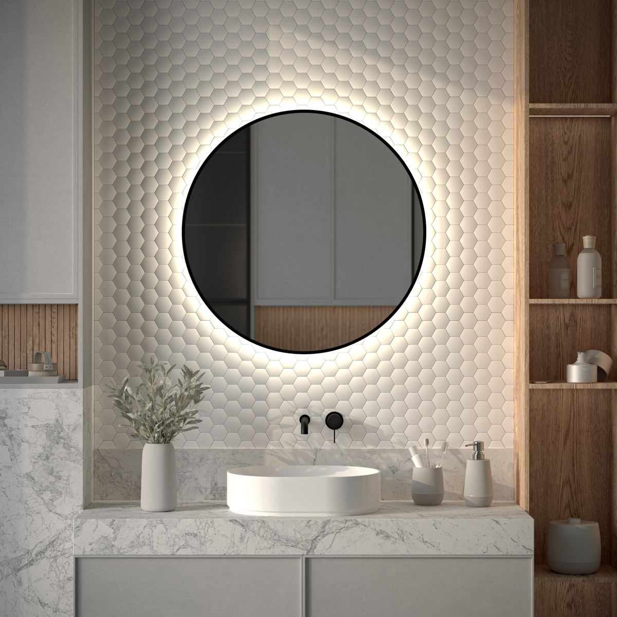 Изображение товара Зеркало для ванной Defesto Aura DF 2985 с подсветкой 80x80см