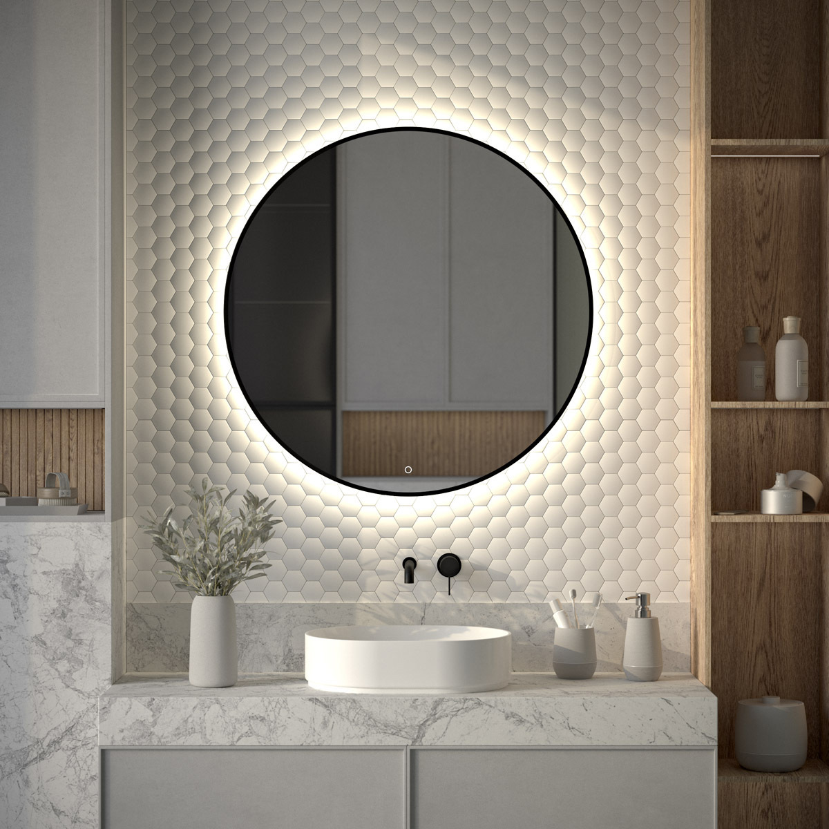 Изображение товара Зеркало для ванной Defesto Aura DF 2986S с подсветкой 90x90см