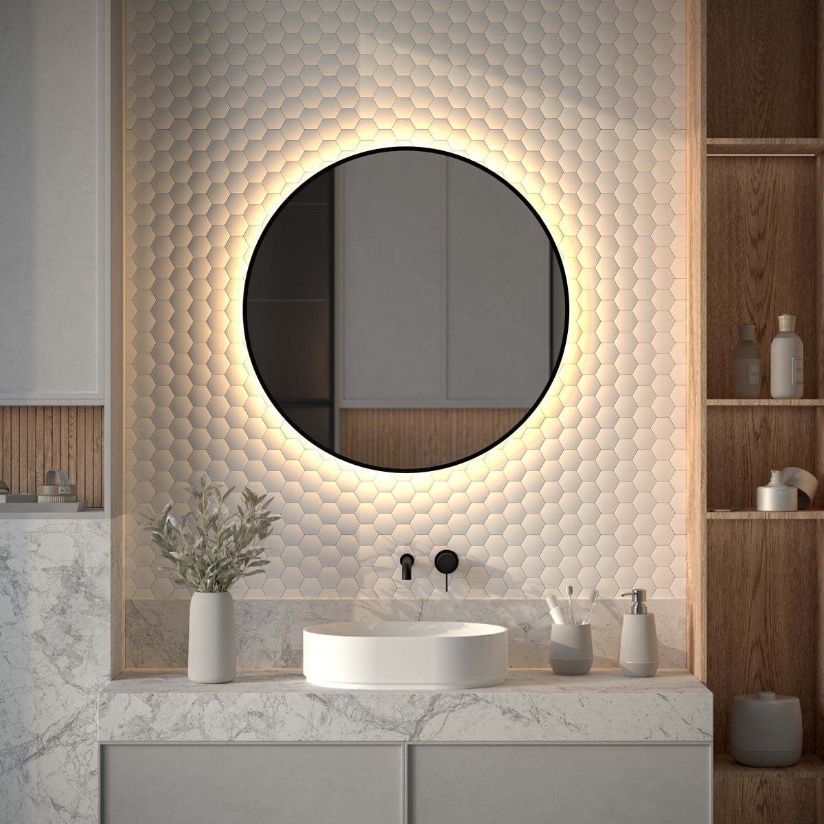 Изображение товара Зеркало для ванной Defesto Aura DF 2995 с подсветкой 80x80см