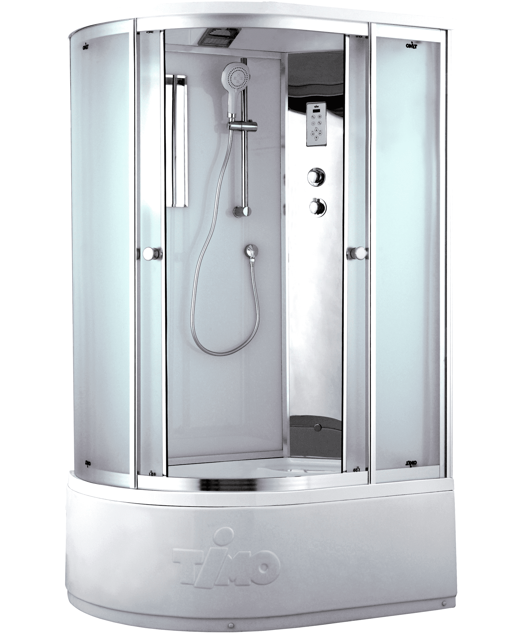 Изображение товара Современная душевая кабина Timo T-8820R F с высоким поддоном 135x120 см и стеклянным дизайном