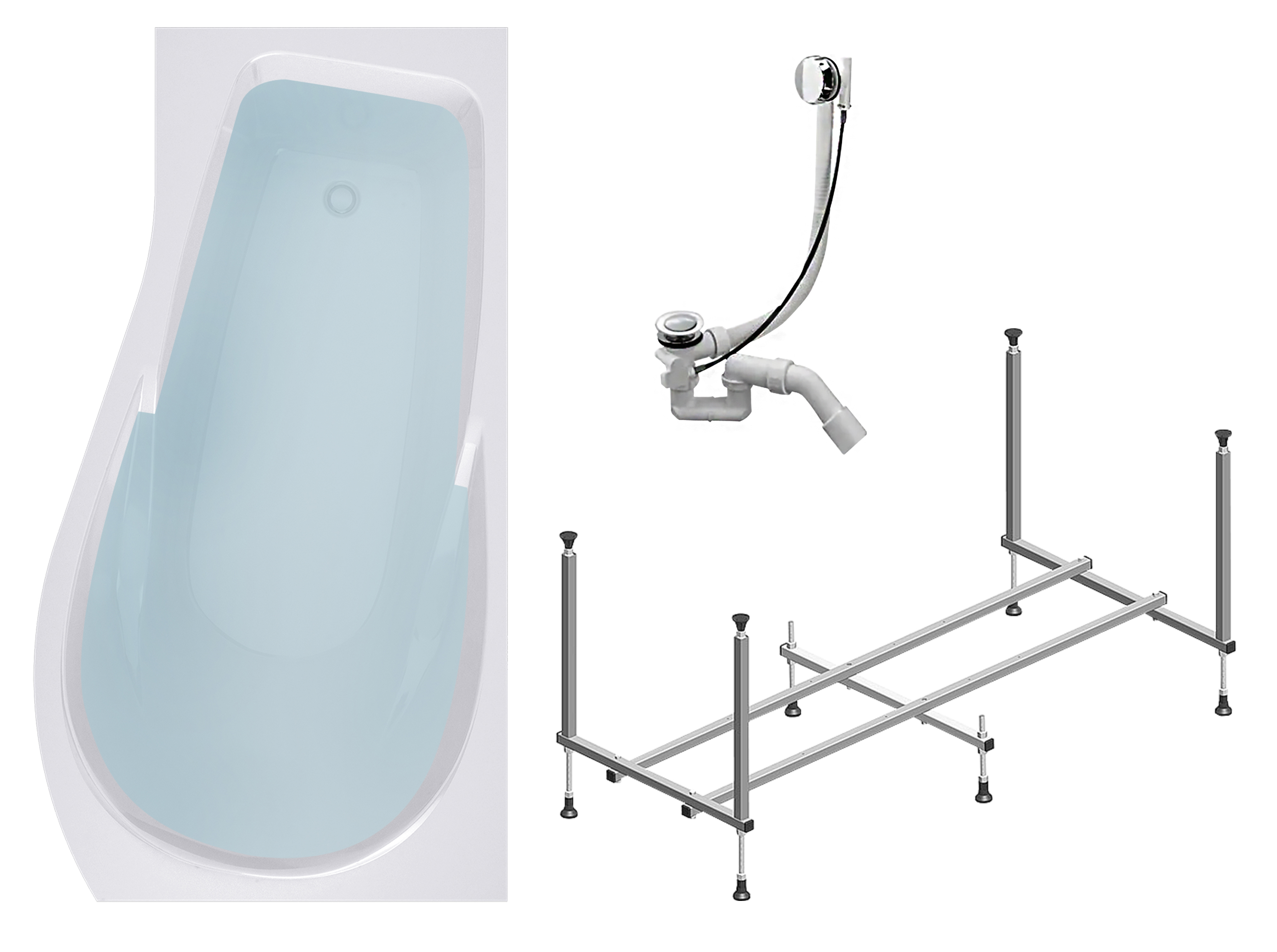 Изображение товара Ванна Timo VINO1590R-KTVINO15-SPV1505 акрил 150x90см