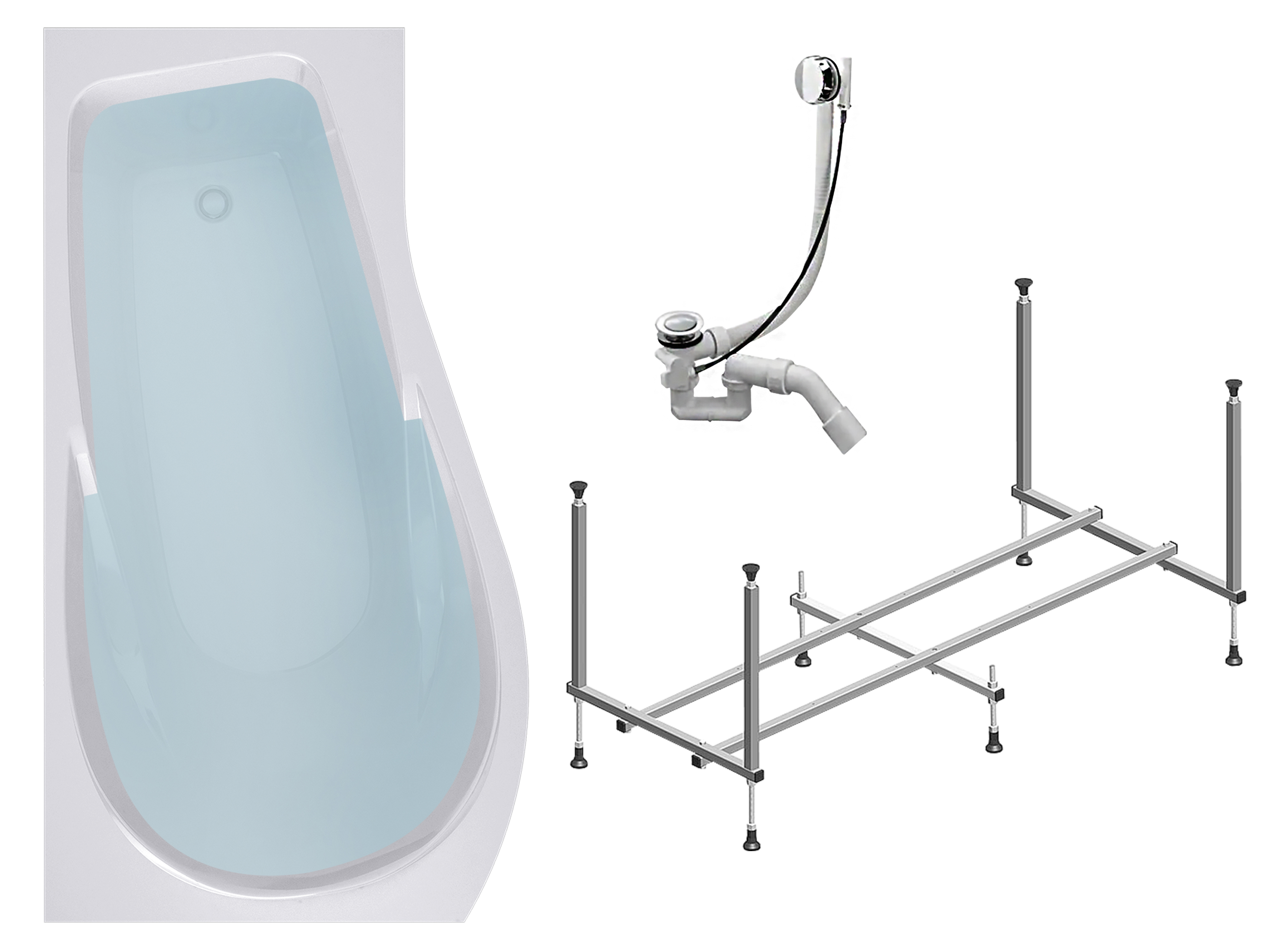 Изображение товара Ванна Timo VINO1792L-KTVINO17-SPV1505 акрил 170x92см