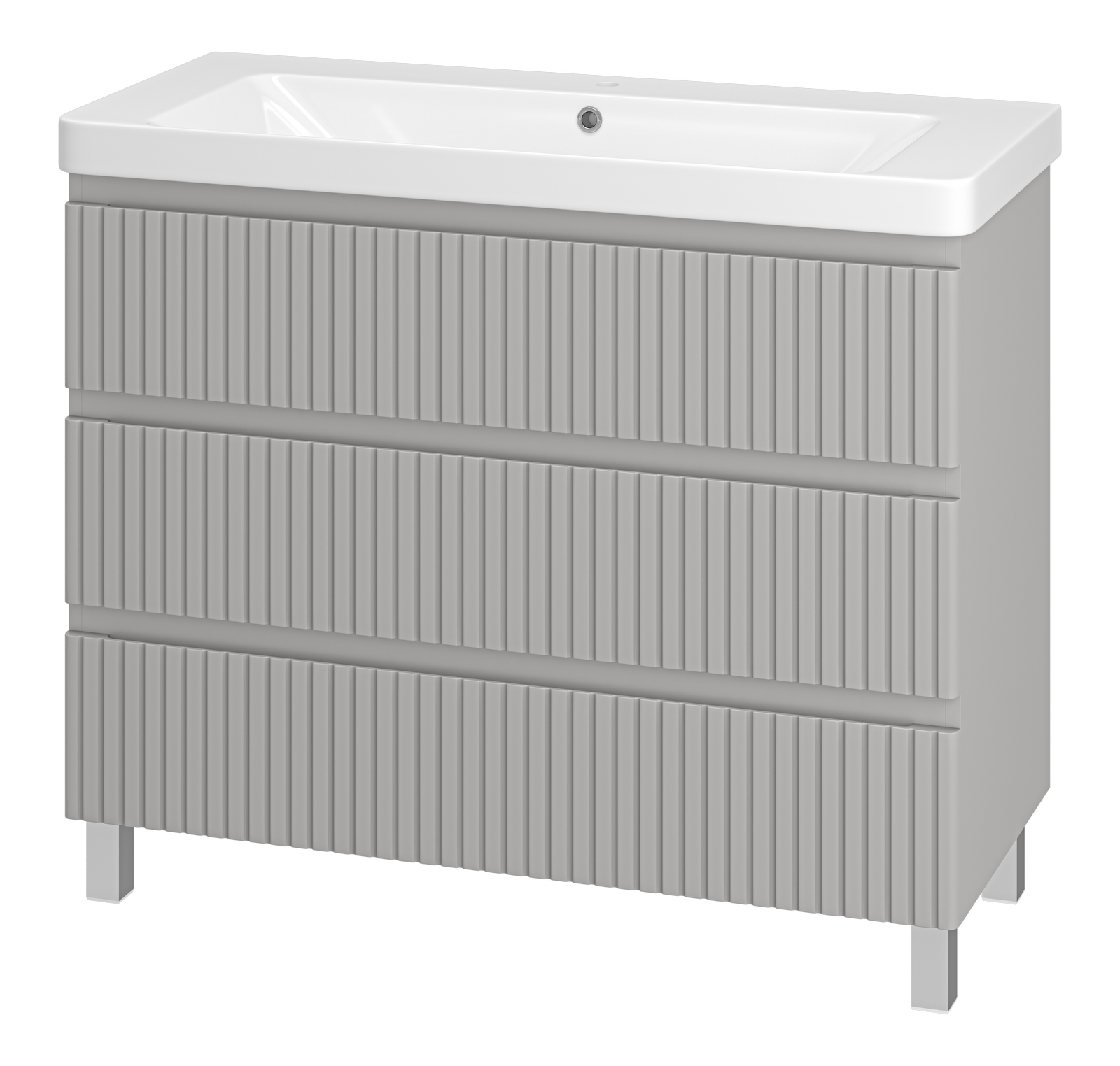 Изображение товара Тумба под раковину Brevita УТ000023622 101см серый с раковиной