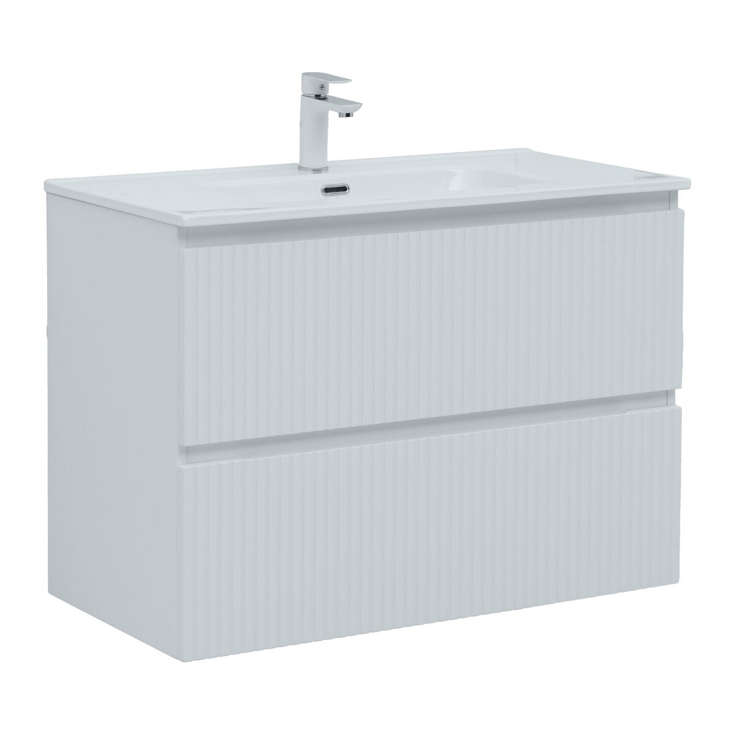 Изображение товара Тумба под раковину Aquanet Джейн 90 белый матовый подвесная с двумя ящиками