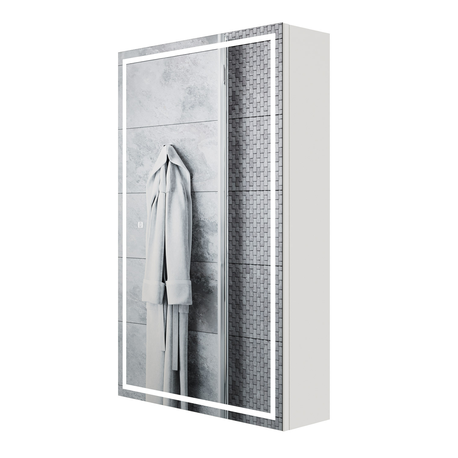 Изображение товара Шкаф для ванной комнаты с зеркалом Итана Luce 50, подсветка, белый цвет