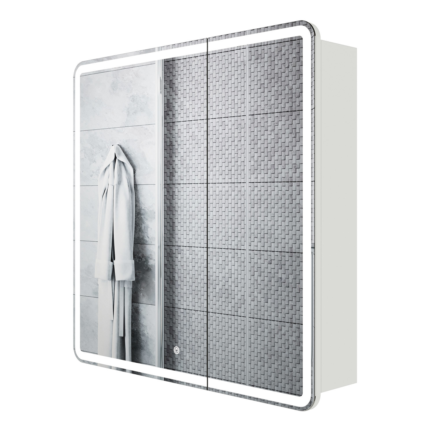 Изображение товара Зеркальный шкаф с подсветкой Итана Miro 80  белый современный дизайн