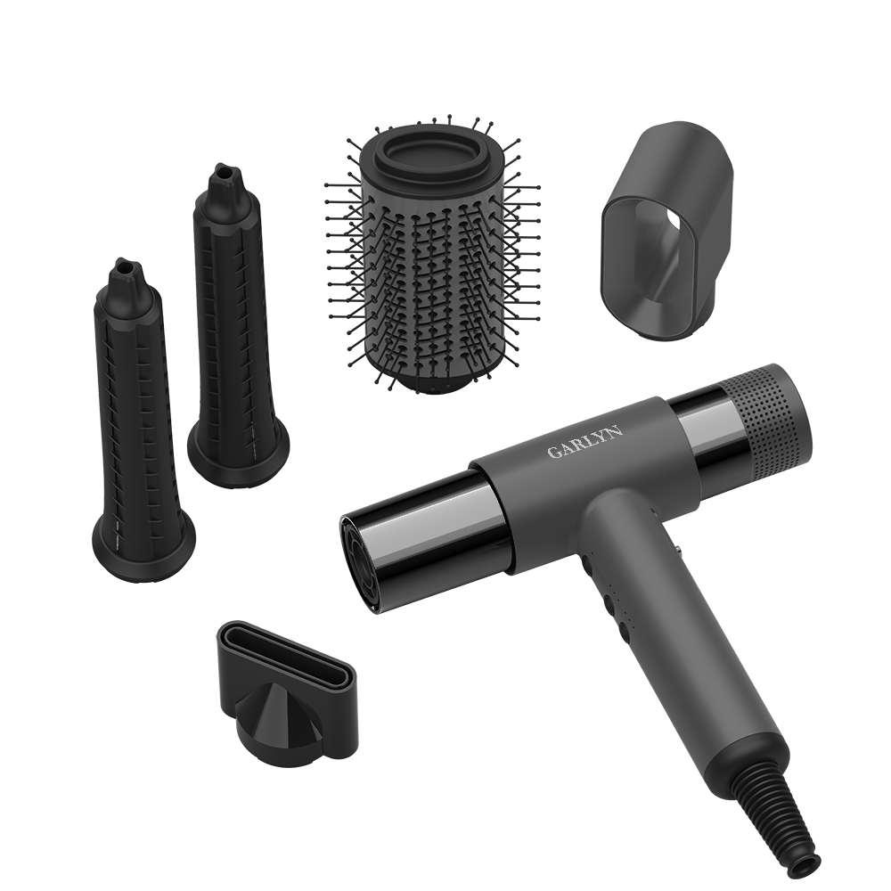 Изображение товара Фен GARLYN Air Multi Pro черный с 5 насадками мощность 1800 Вт