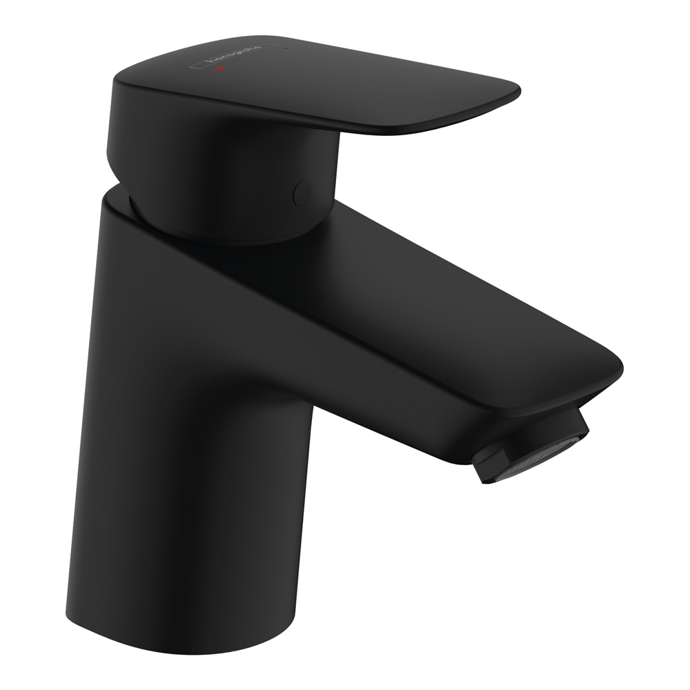 Изображение товара Смеситель для раковины Hansgrohe Logis 70 71070670 однорычажный со сливным гарнитуром цвет матовый черный Изображение товара Смеситель для раковины Hansgrohe Logis 70 71070670 однорычажный со сливным гарнитуром цвет матовый черный