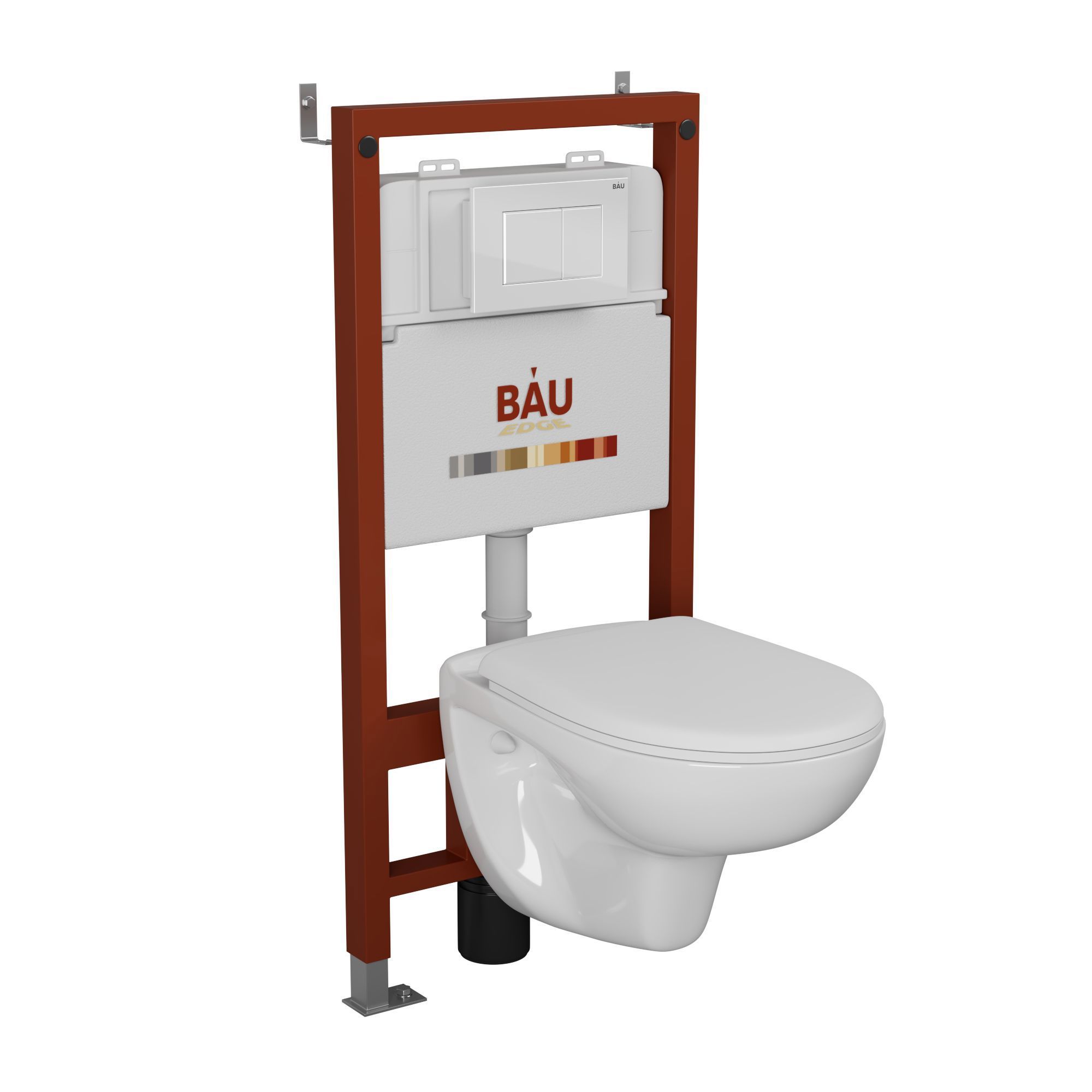 Изображение товара Комплект BAUEDGE 6 в 1 с инсталляцией и унитазом безободковым белым