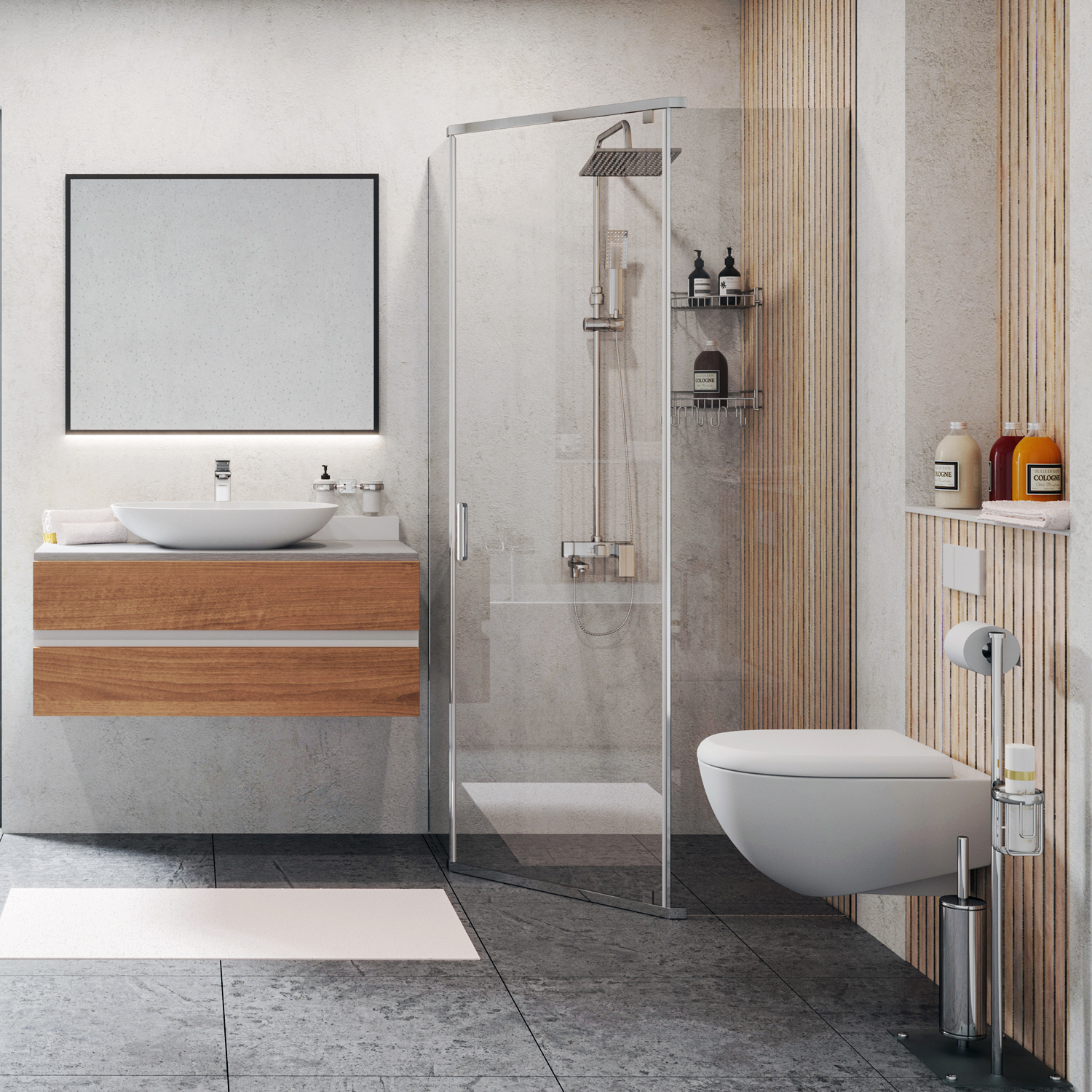 Изображение товара Душевая ширма WasserKRAFT Leine 90x90 см с распашным механизмом