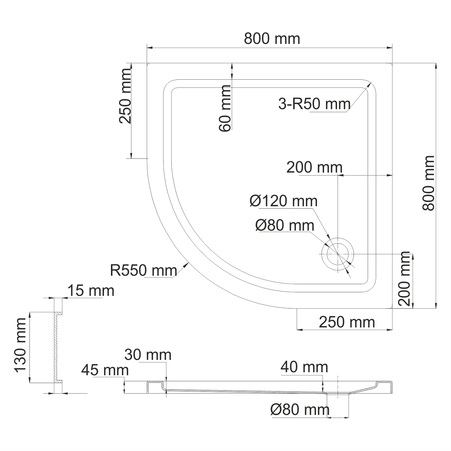 Изображение товара Душевой поддон WasserKRAFT Isen 26T00 Акрил 80x80 см