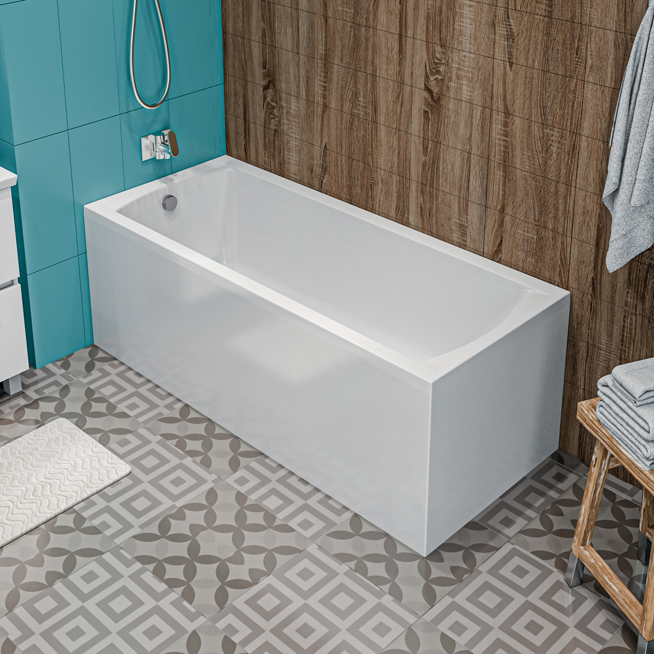 Изображение товара Акриловая ванна Marka One Modern 155x70 прямоугольная белая