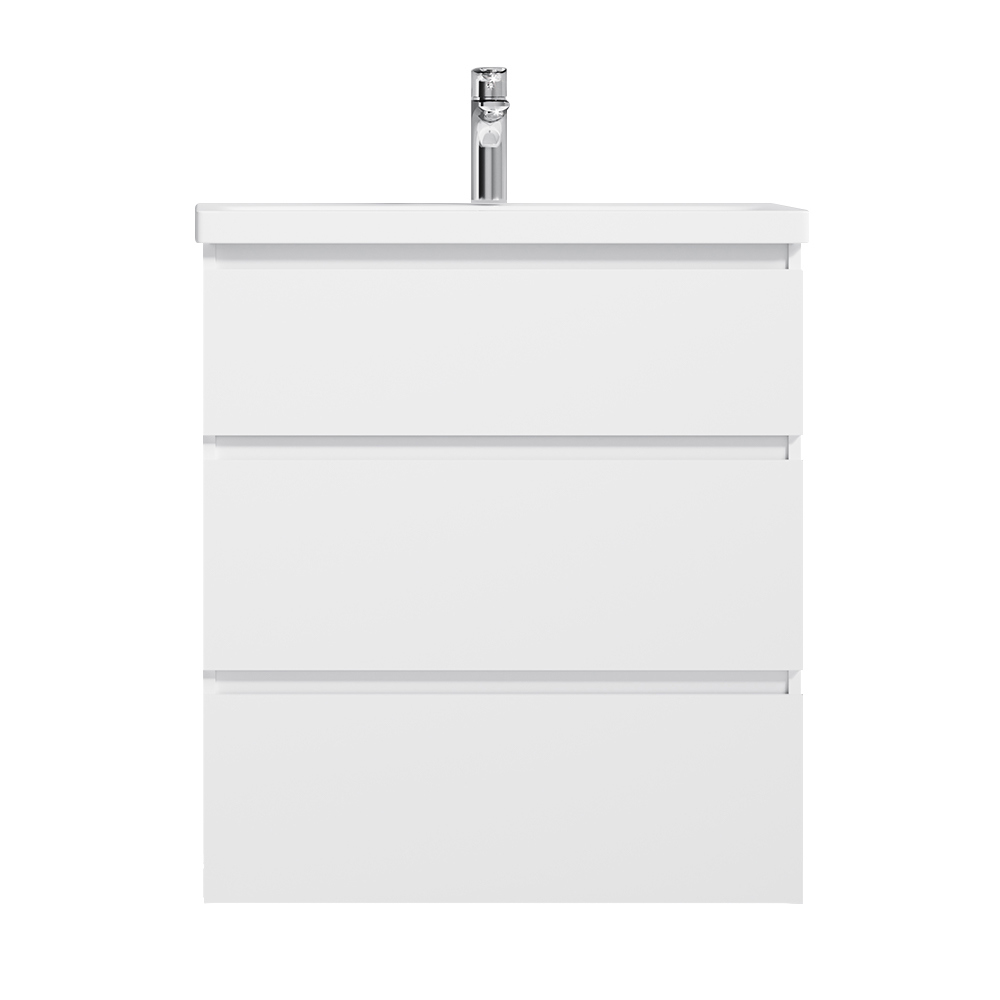 Изображение товара Тумба AM.PM GEM S M91-FSX0752-WC0752WG напольная, 75 см, 3 ящика, белый глянец, с раковиной