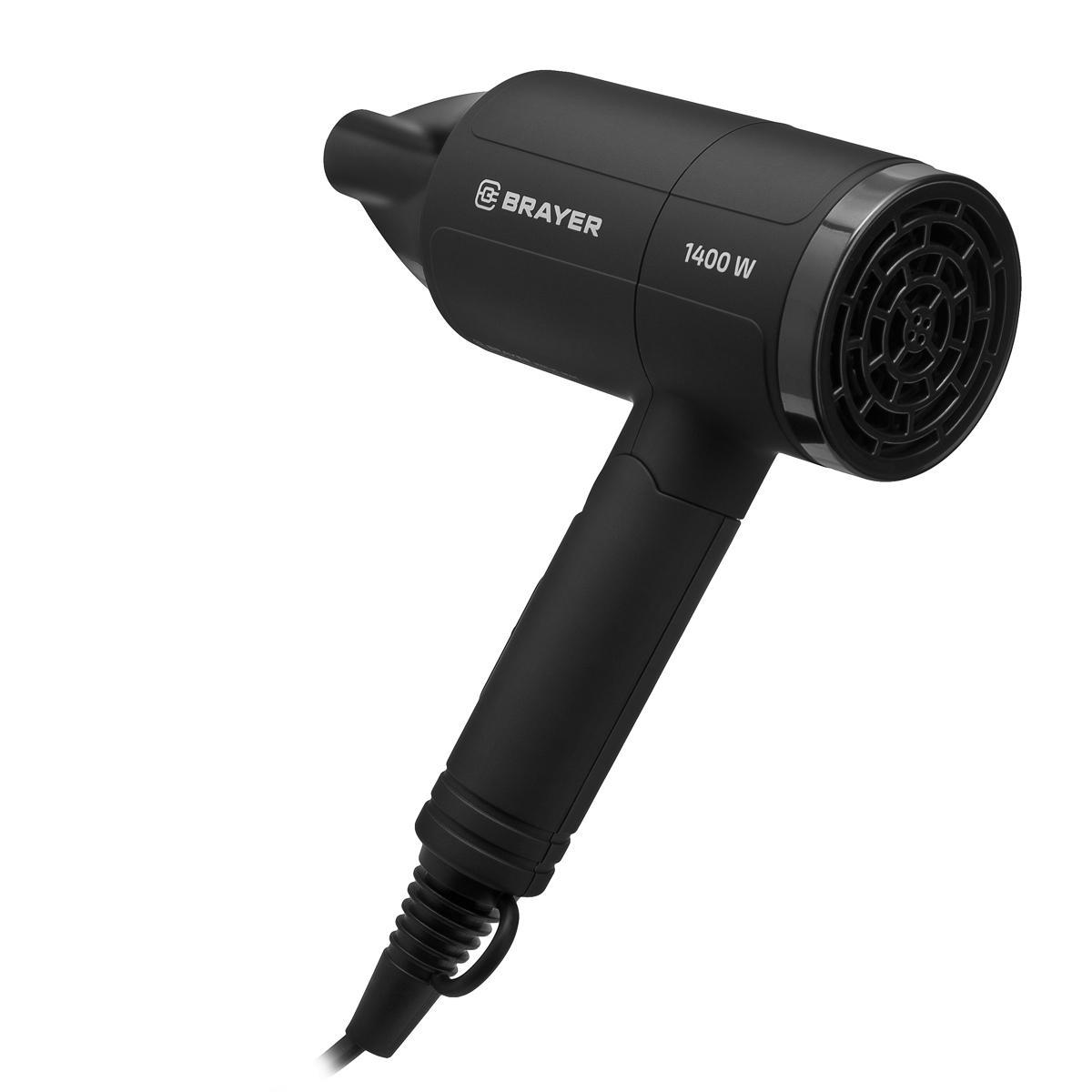 Изображение товара Фен Brayer BR3040 1400 Вт черный с двумя скоростями и концентратором