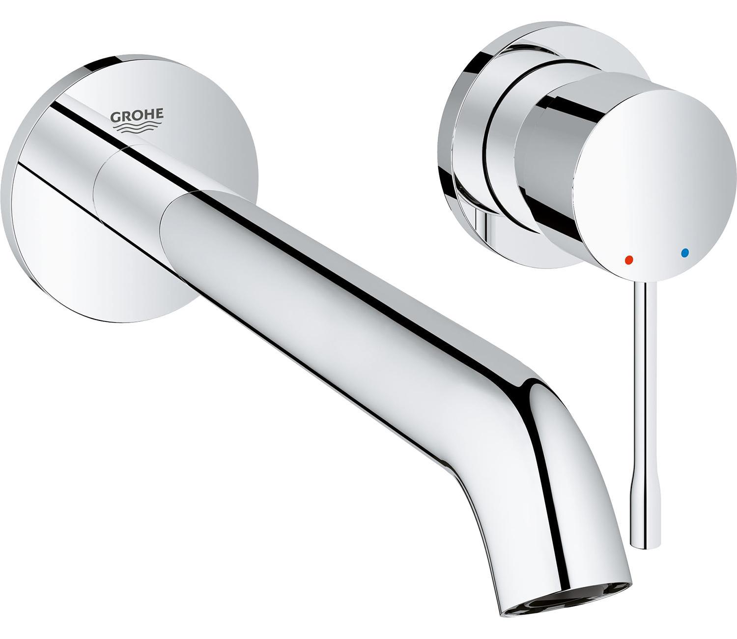 Изображение товара Смеситель GROHE Essence New 19967001Gr — хром, рычажный, настенный монтаж