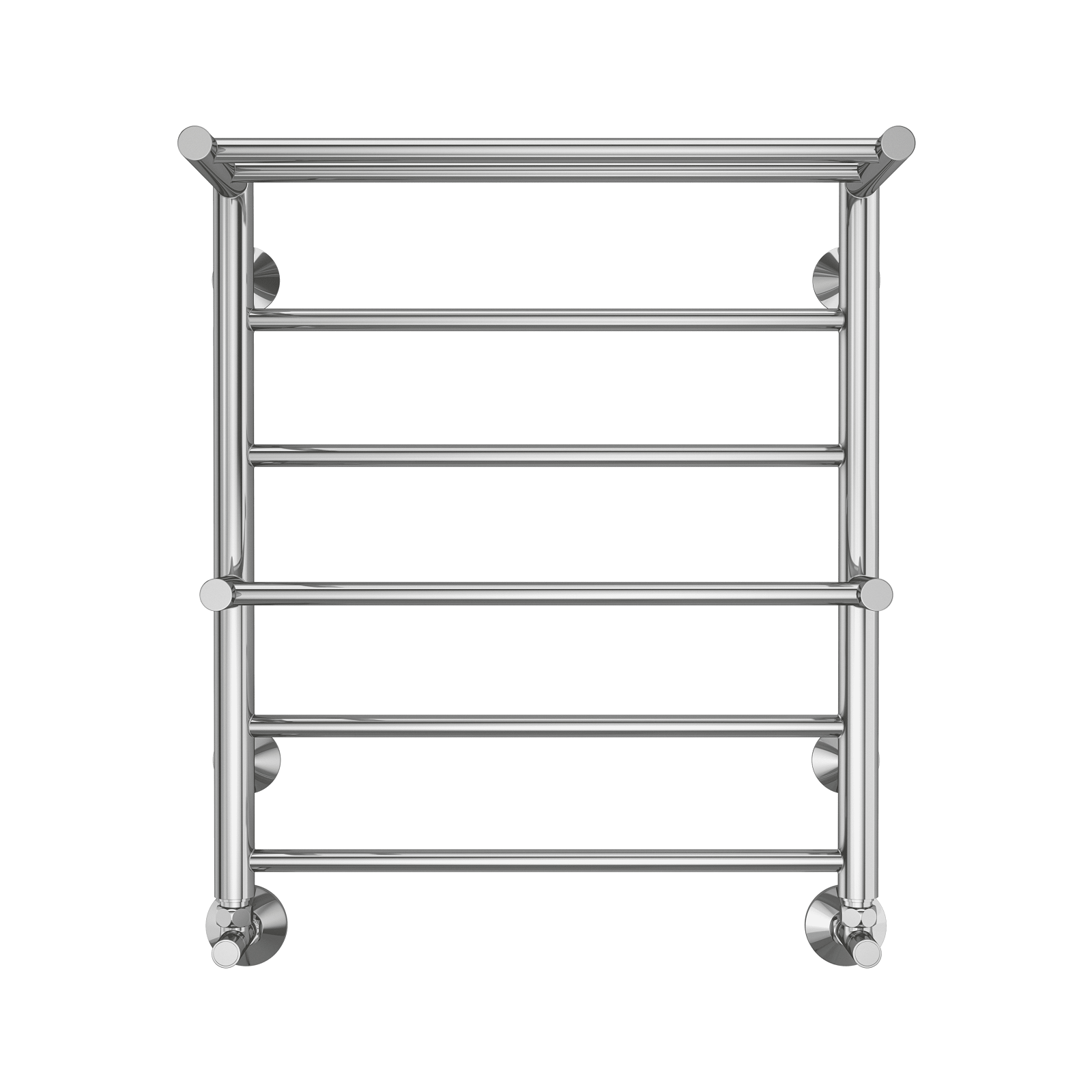 Изображение товара Полотенцесушитель водяной с полкой лестница Terminus Анкона П6 53.2x60 см 1/2" нержавеющая сталь цвет серебро