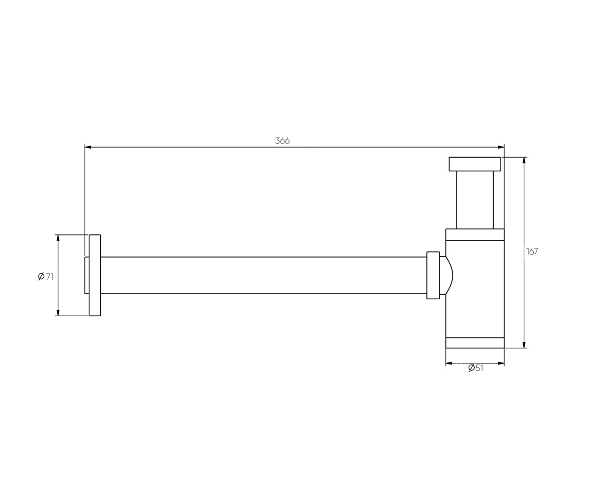 Изображение товара Сифон для раковины Bronze de Luxe Scandi 201B черный матовый латунь