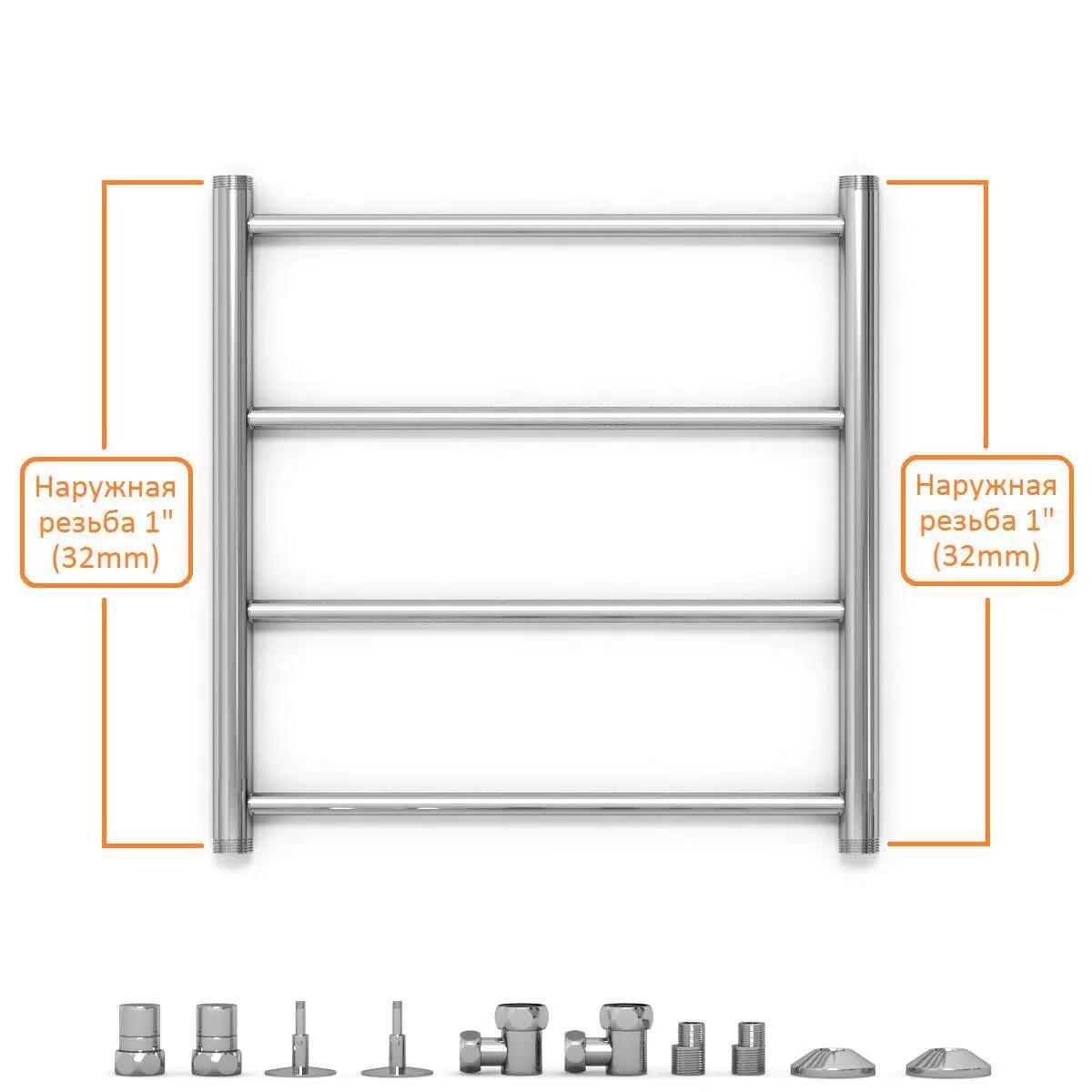 Изображение товара Водяной полотенцесушитель Zigzag J 50x60 см для ванной серебро высокое качество