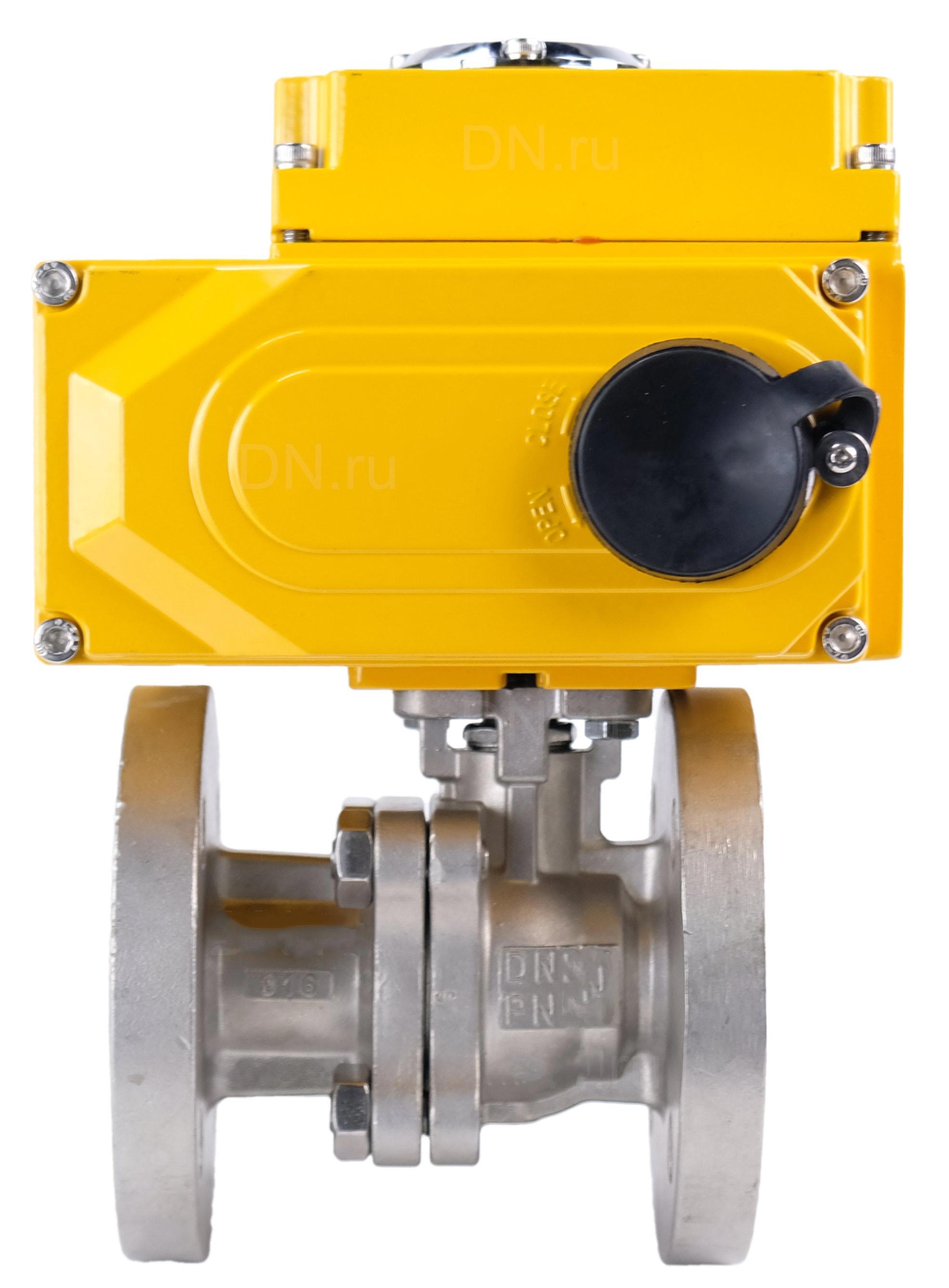 Изображение товара Кран шаровой с электроприводом Dn.ru 3/4" 40 бар фланцевый нержавеющая сталь D160-02009