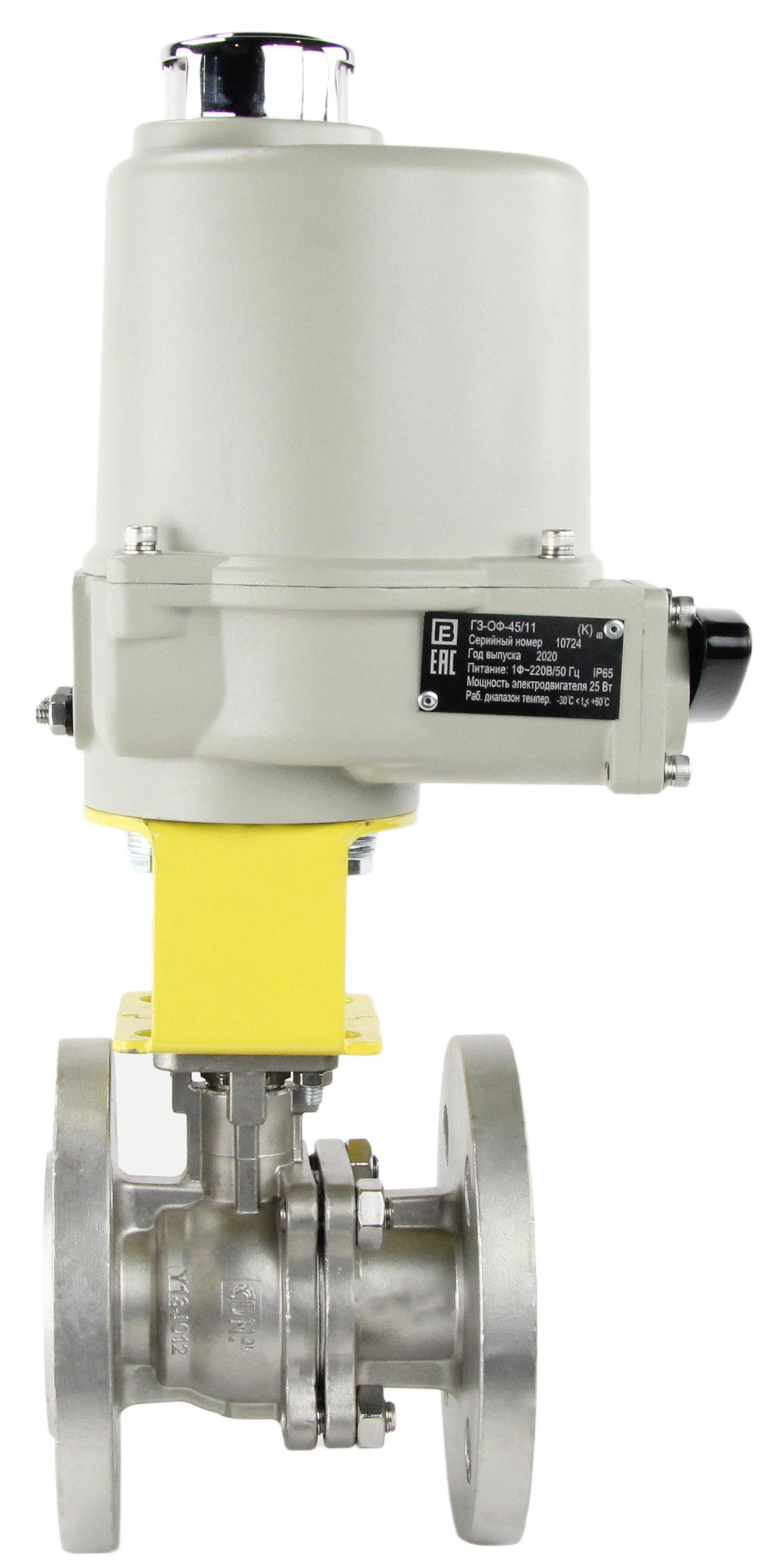 Изображение товара Кран шаровой с электроприводом DN.ru 1 40 бар фланцевый нержавеющий Ду25