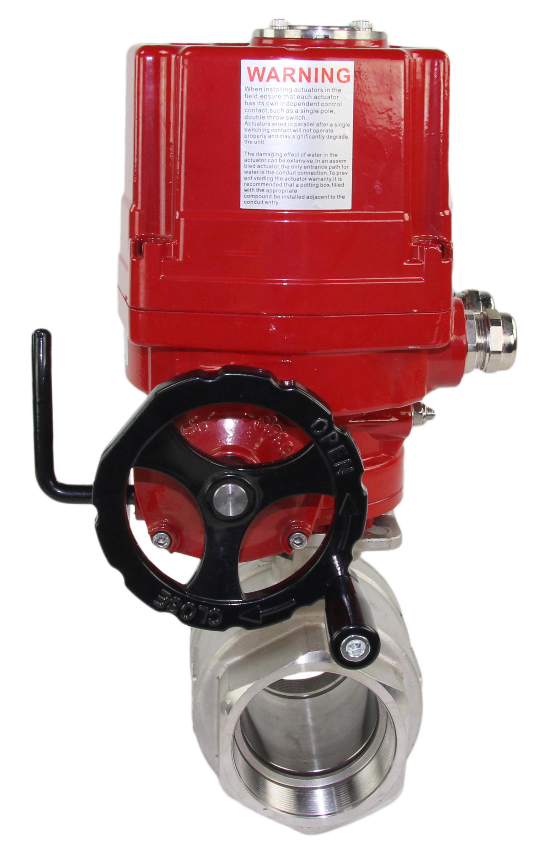 Изображение товара Кран шаровой с электроприводом Dn.ru 1” 1/4 63 бар внутренняя резьба нержавеющая сталь D160-00181