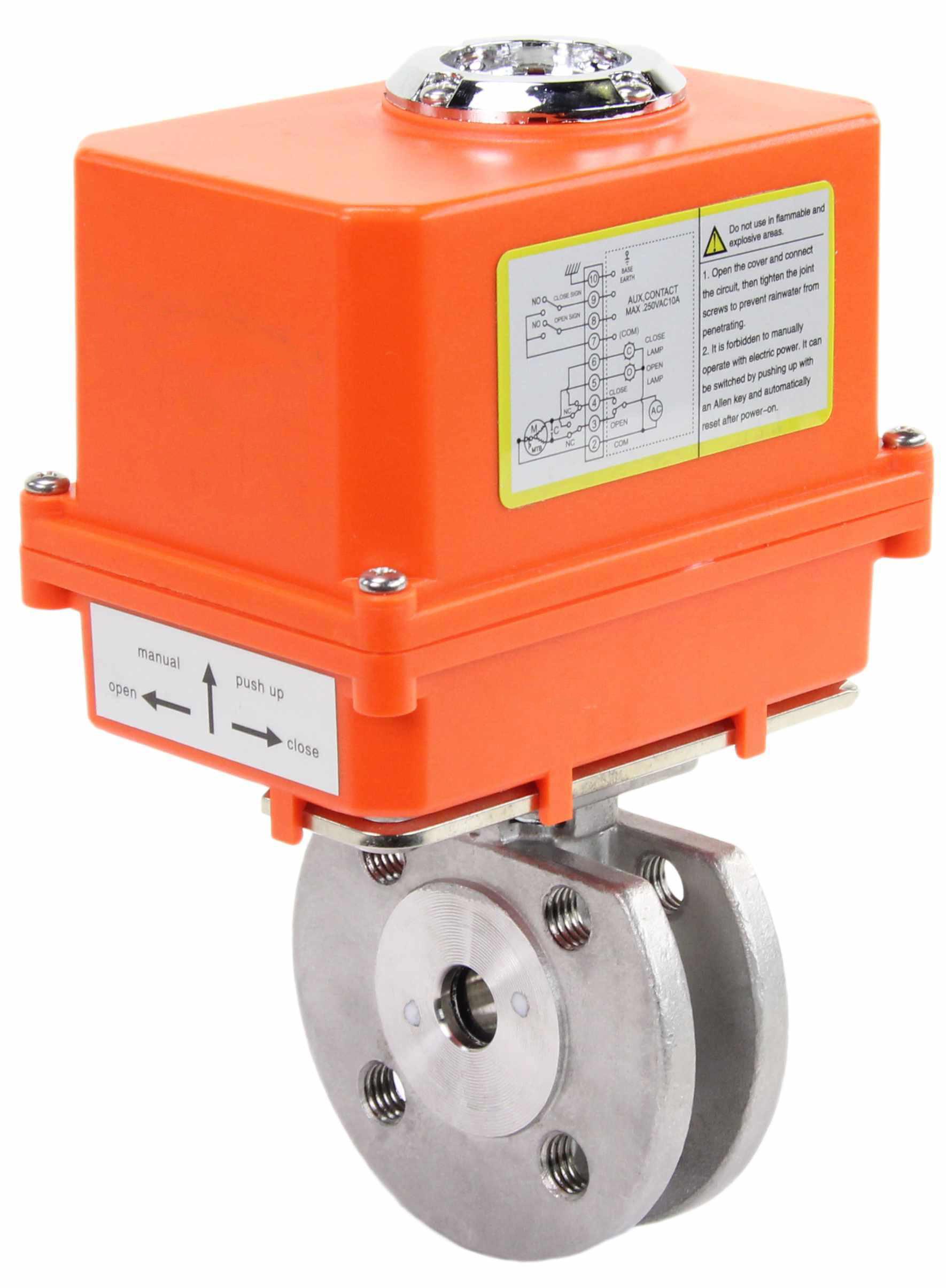 Изображение товара Кран шаровой с электроприводом DN.ru 1/2" 16 бар нержавеющий для автоматизации систем