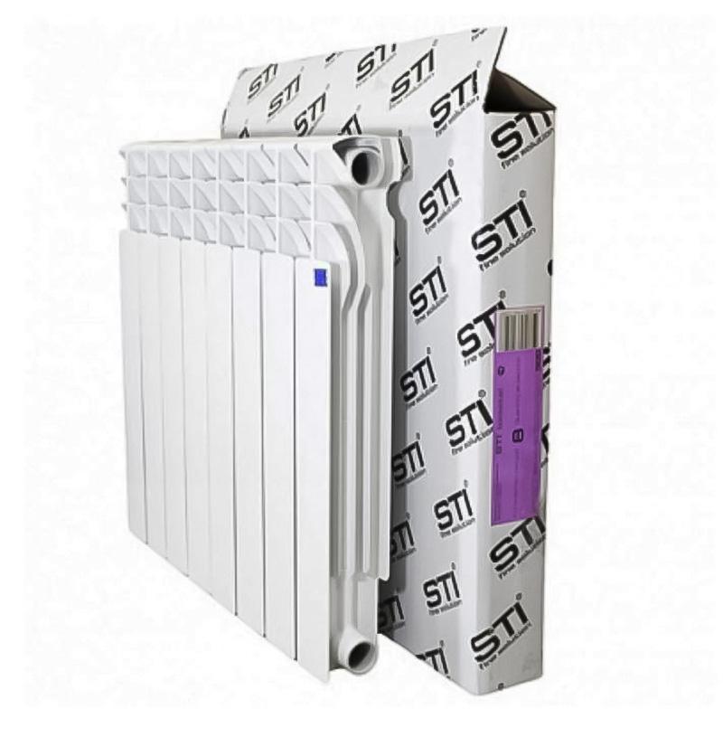 Изображение товара Радиатор водяного отопления STI Bimetal 8 секций белый боковое подключение