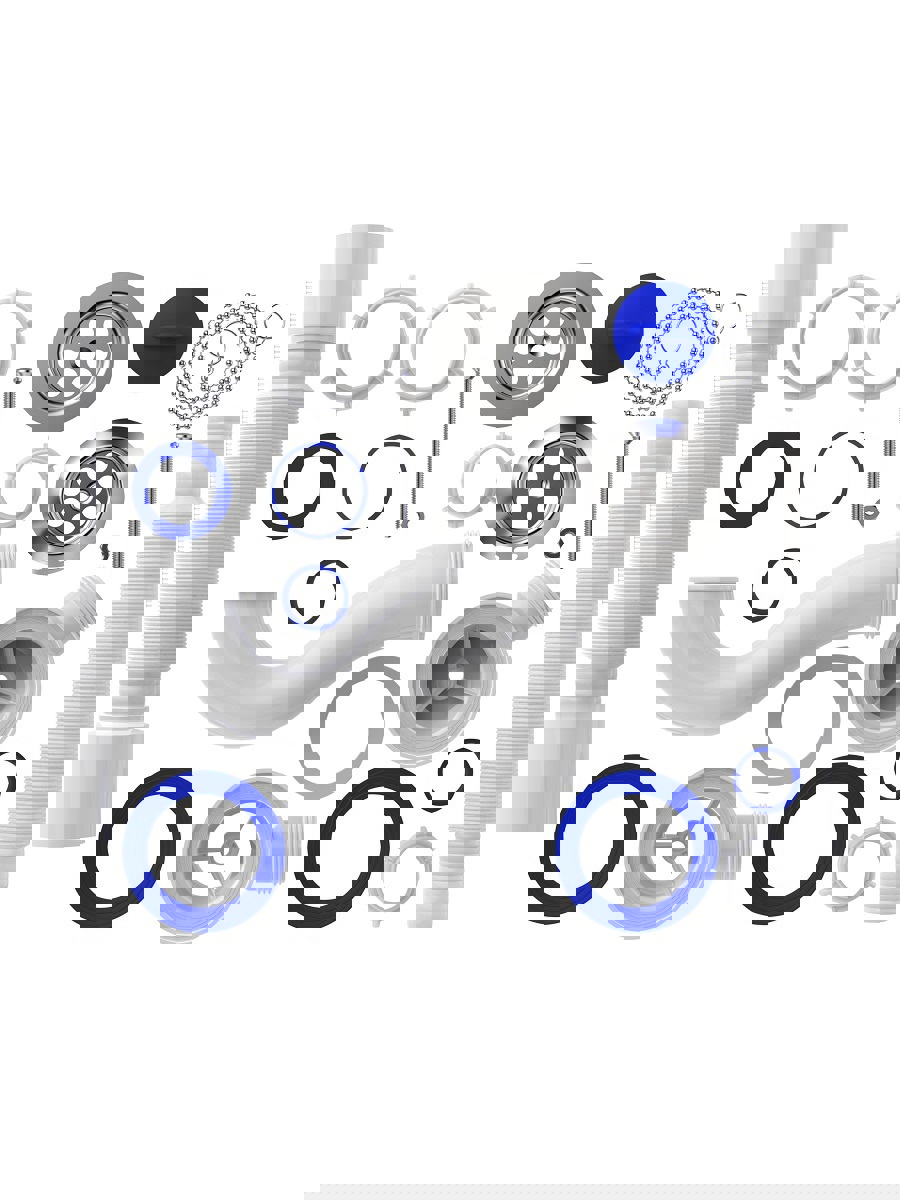Изображение товара Сифон для ванны AQUANT V155-30-MR минимальный габарит 103 мм пластиковый