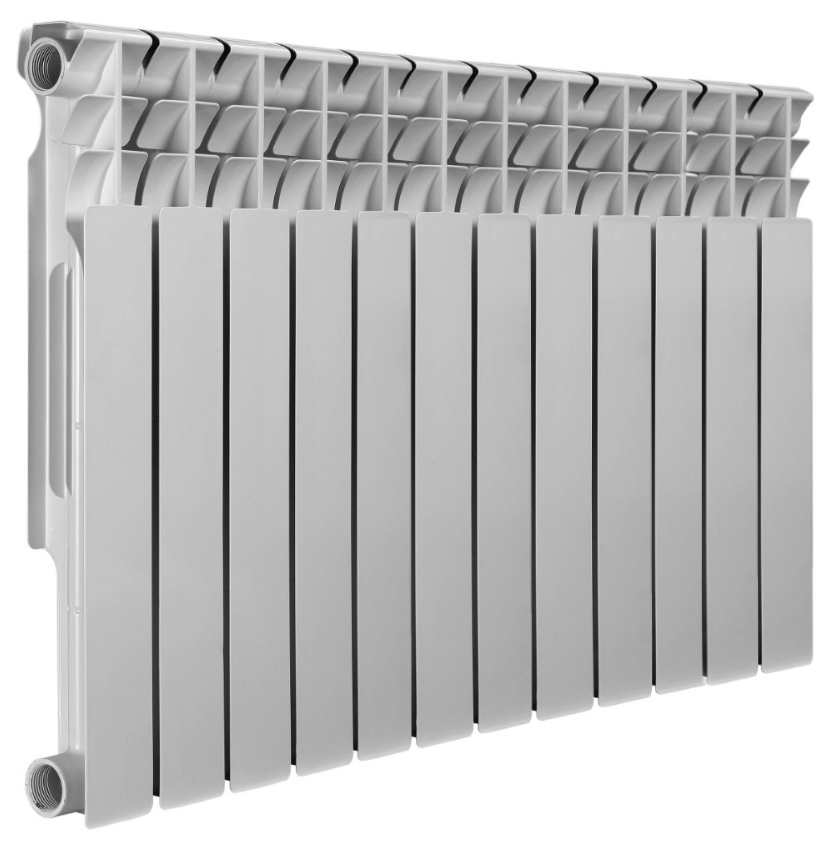 Изображение товара Радиатор Azario Bimetal BM500/80 500 12 секций боковое подключение биметалл белый глянцевый
