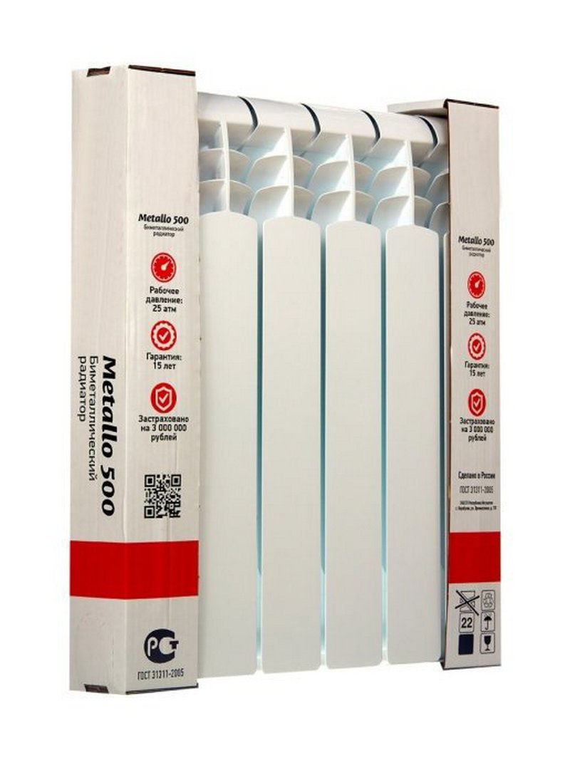 Изображение товара Радиатор секционный ATM Thermo Metallo BiM50080-4 4 секции белый боковое подключение