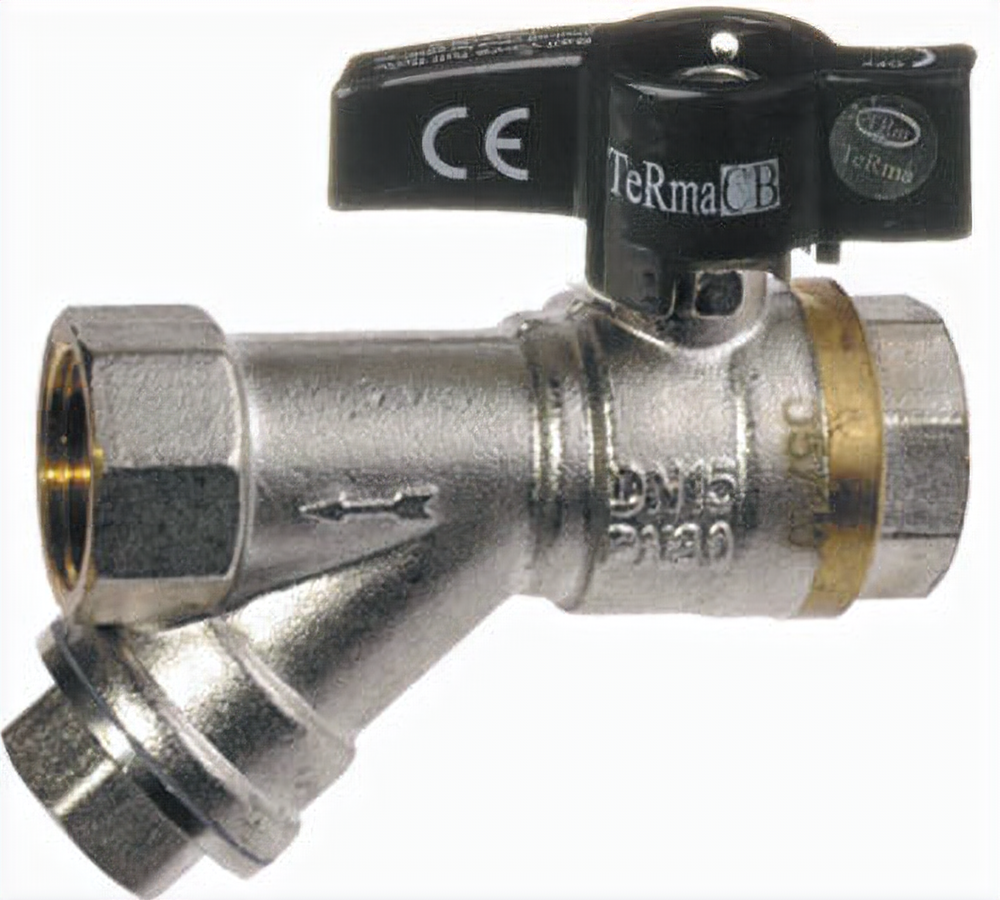Изображение товара Шаровой кран с фильтром Terma CB 1/2" латунь для воды и масел