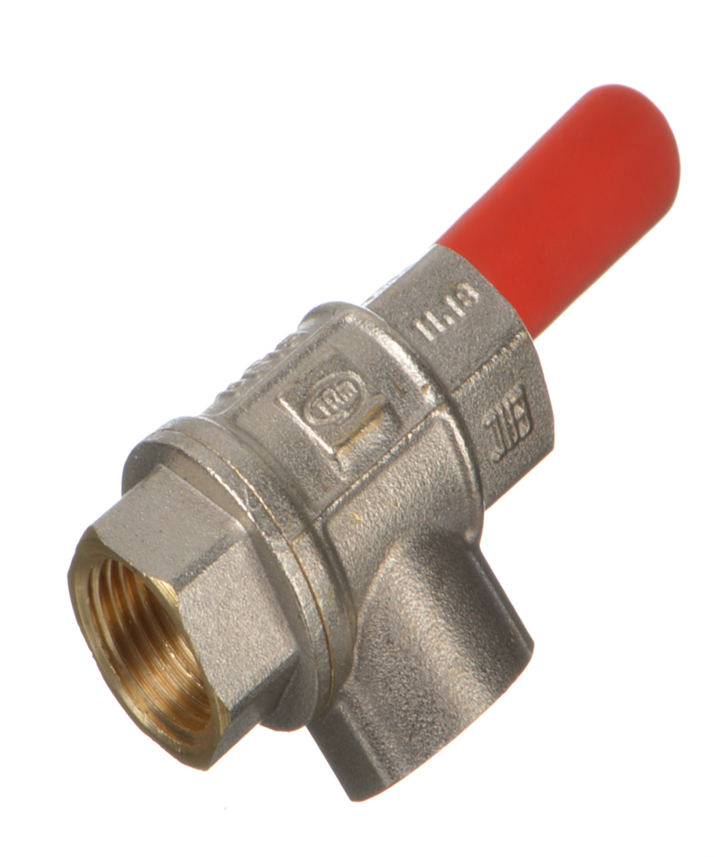 Изображение товара Кран шаровый Terma RED 1/2" L-обр. трехходовой ручка 31063 Латунь