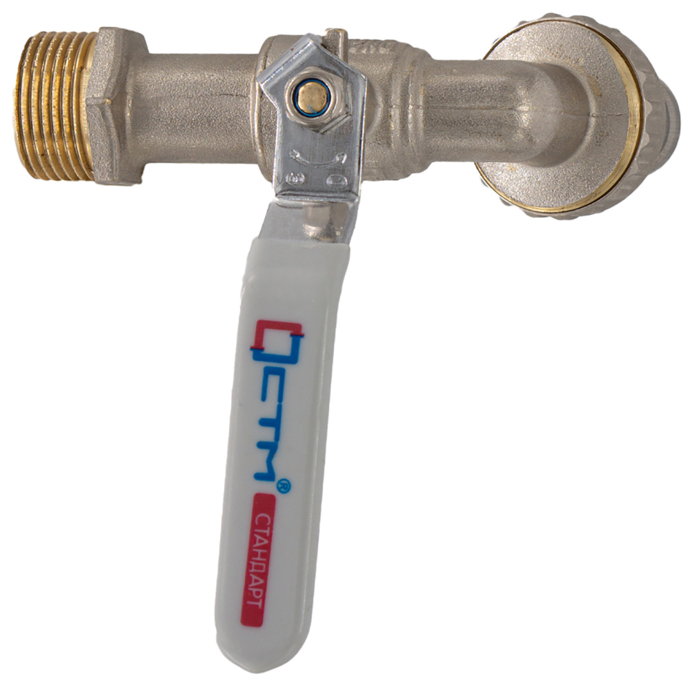 Изображение товара Кран шаровой Стм Стандарт CWBH0001 1 дюйм латунь никелированный для воды