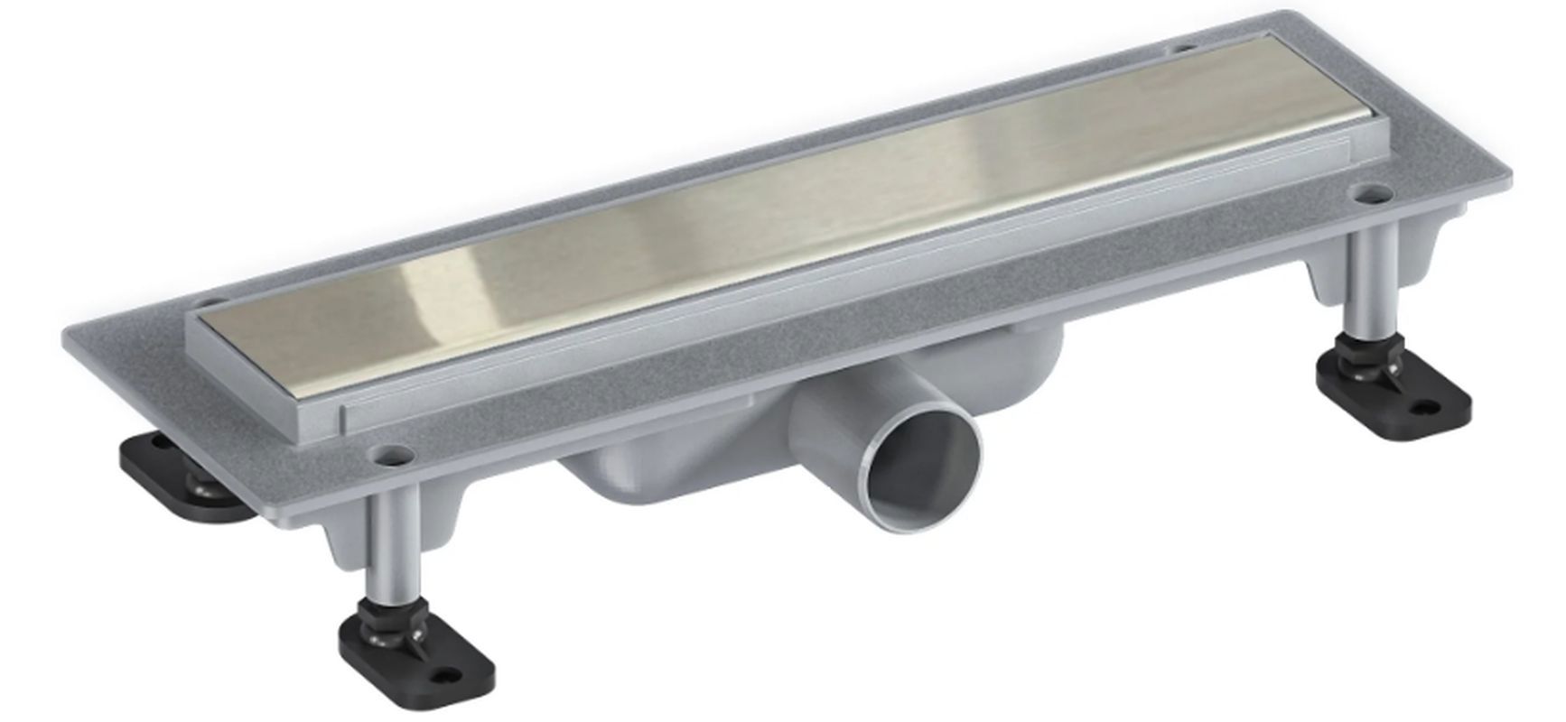 Изображение товара Трап для душа Good door 550 мм сухой затвор без прорезей цвет серый Изображение товара Трап для душа Good door 550 мм сухой затвор без прорезей цвет серый