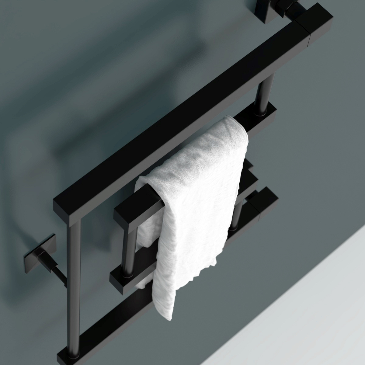 Изображение товара Водяной полотенцесушитель Onix Vega Turn Right Black 50x40 см с боковым подключением
