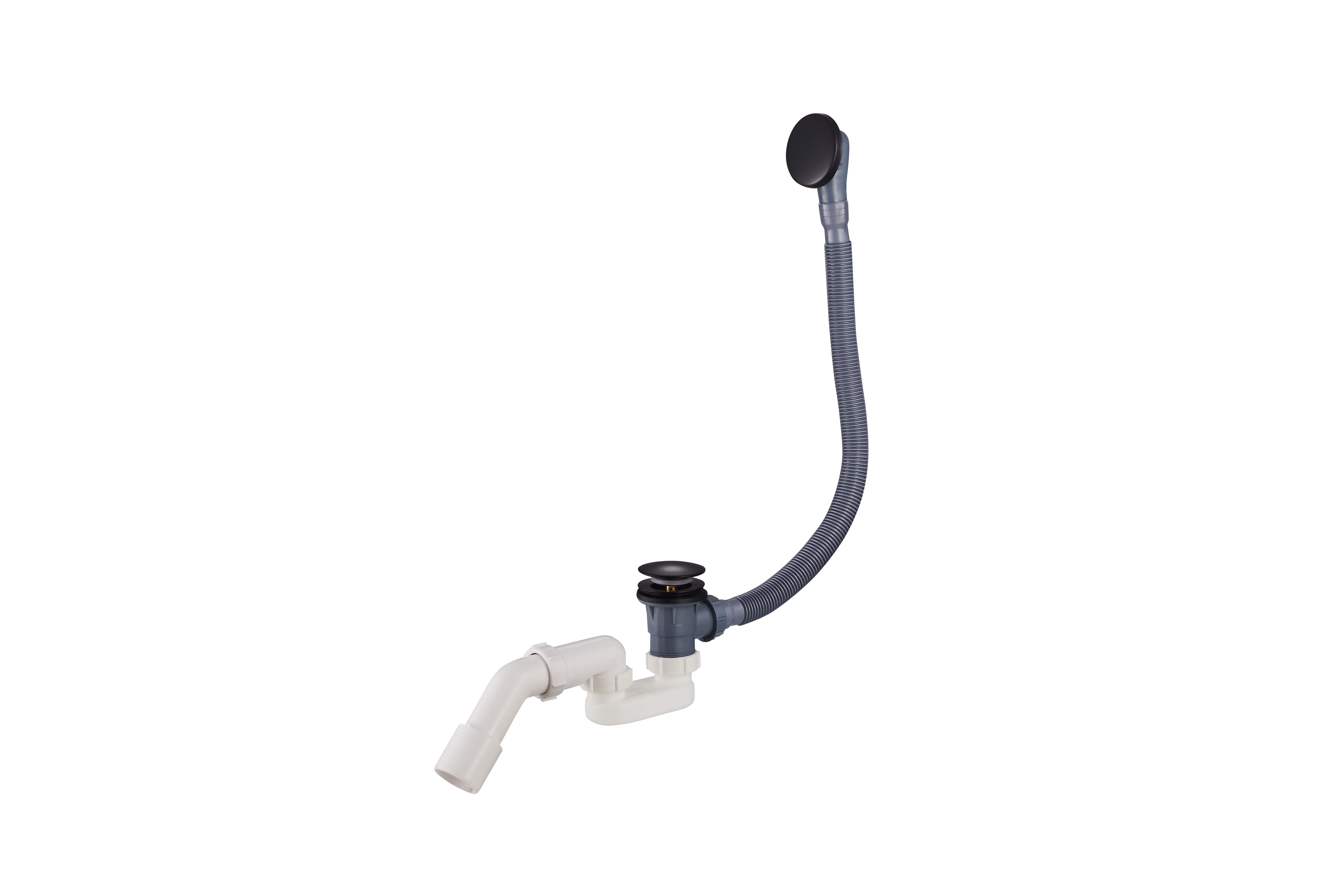 Изображение товара Сифон для ванны Raglo R600.31.06 черный полуавтомат 70 мм никелированный