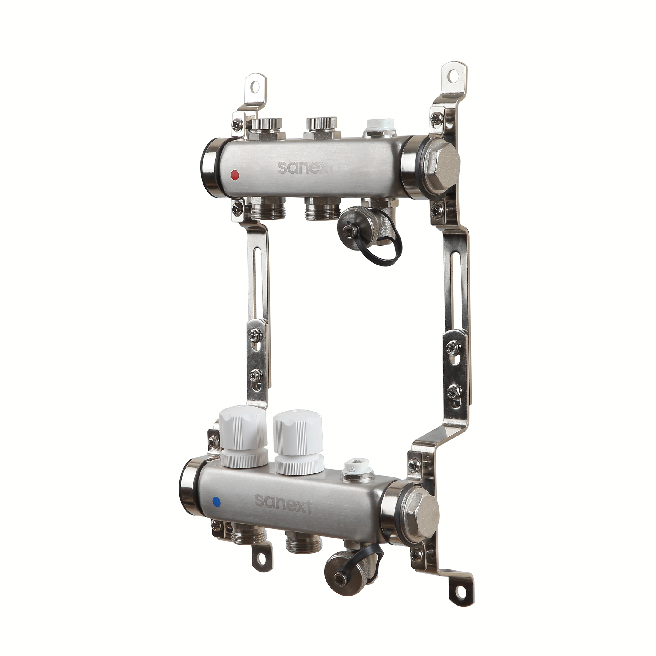 Изображение товара Коллекторная группа для теплого пола SANEXT 8592 1x3/4 евроконус нержавеющая сталь