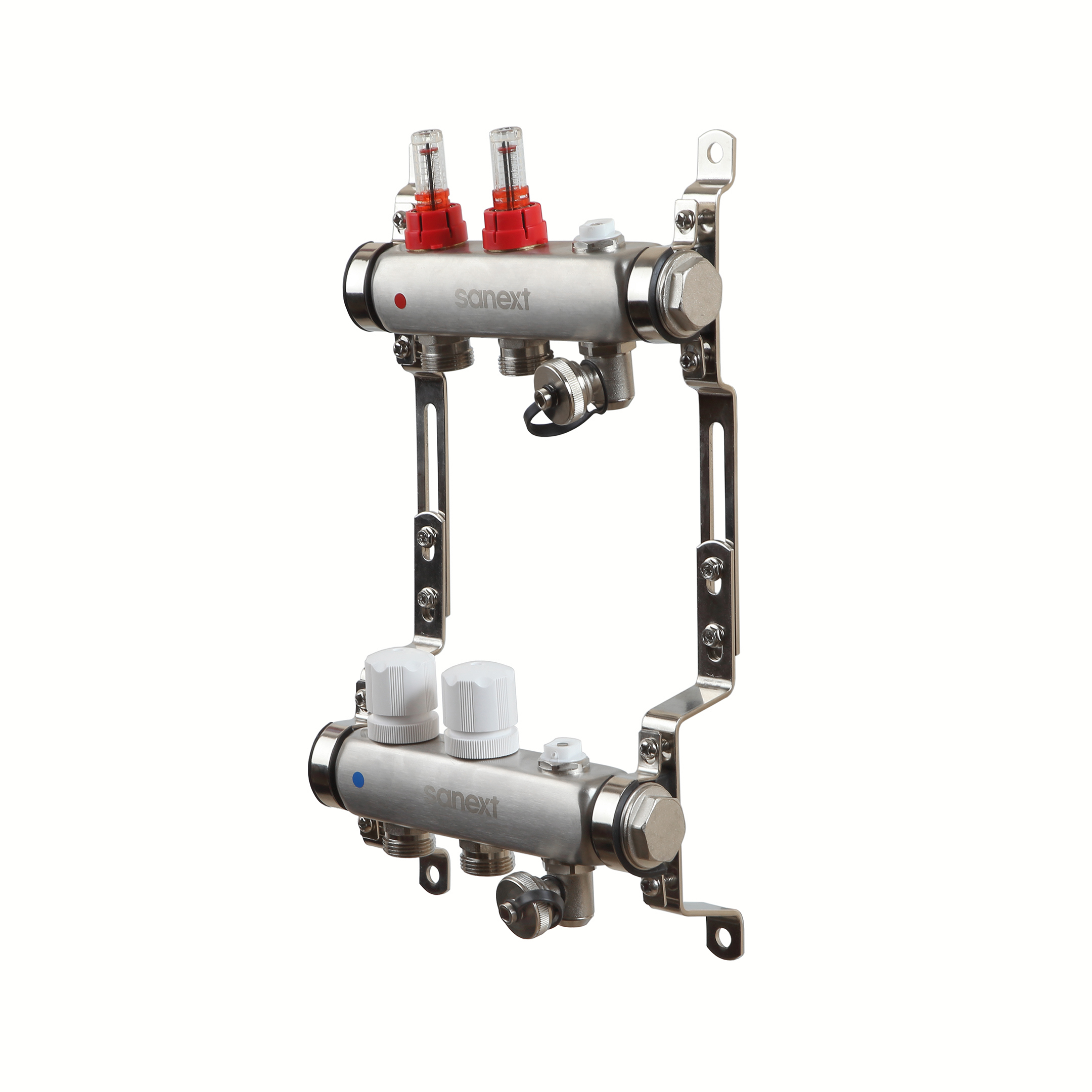 Изображение товара Коллекторная группа для теплого пола SANEXT 8522-1 1x3/4 евроконус нержавеющая сталь