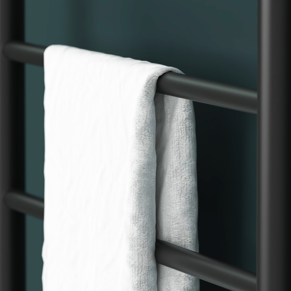 Изображение товара Полотенцесушитель водяной лесенка Onix Classic left 60x100 см 1/2" нержавеющая сталь цвет черный матовый